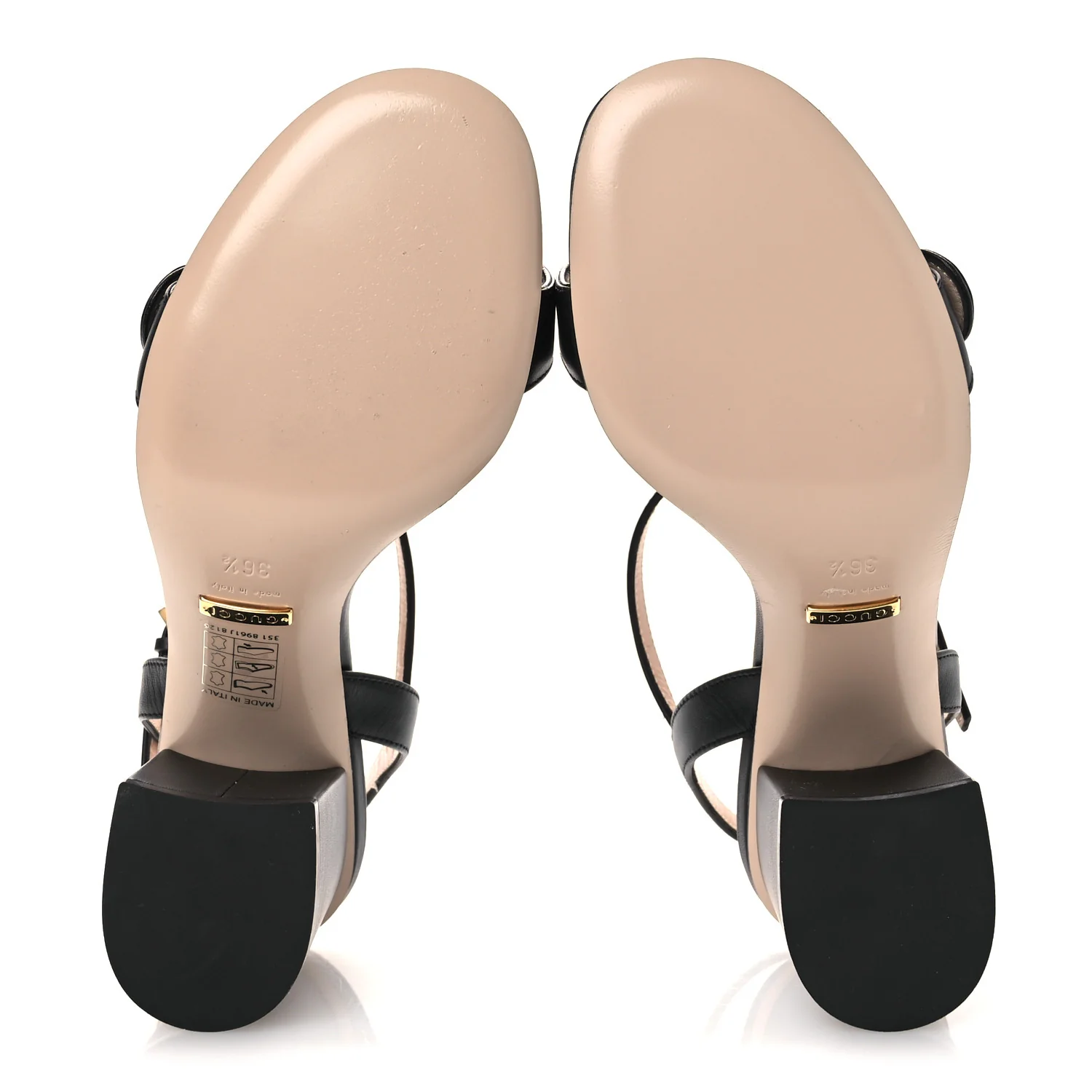 Lifford Calfskin GG Marmont Ankle Wrap 75mm Sandals 36.5 Black - Image 7