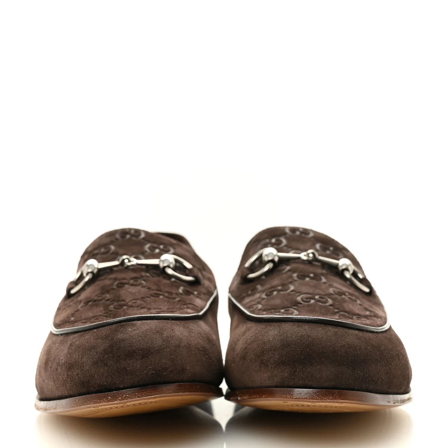 Luxury Suede GG Monogram Horsebit Mens Jordy Loafers 9 Night Cocoa - Image 3