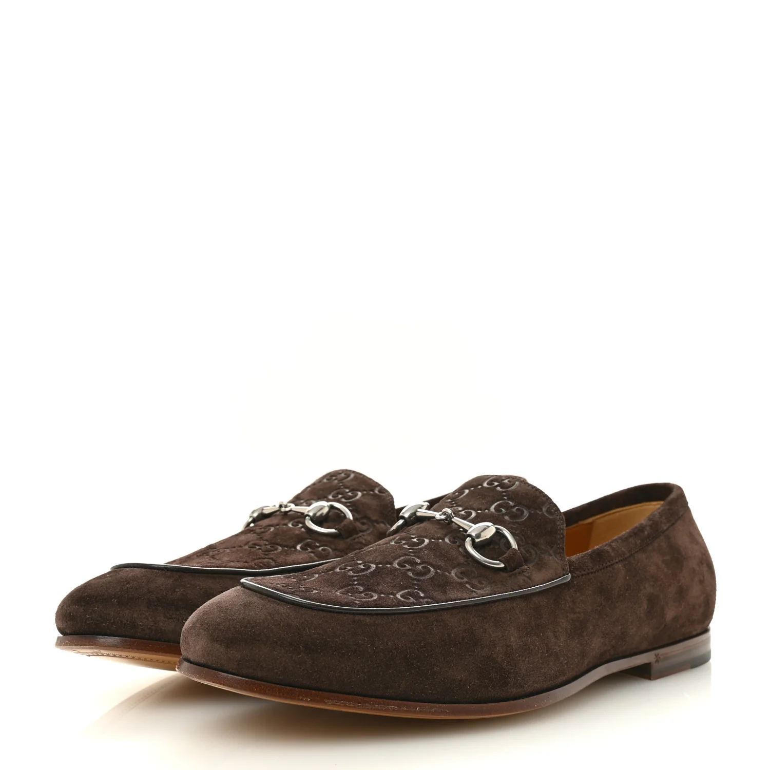 Luxury Suede GG Monogram Horsebit Mens Jordy Loafers 9 Night Cocoa - Image 4