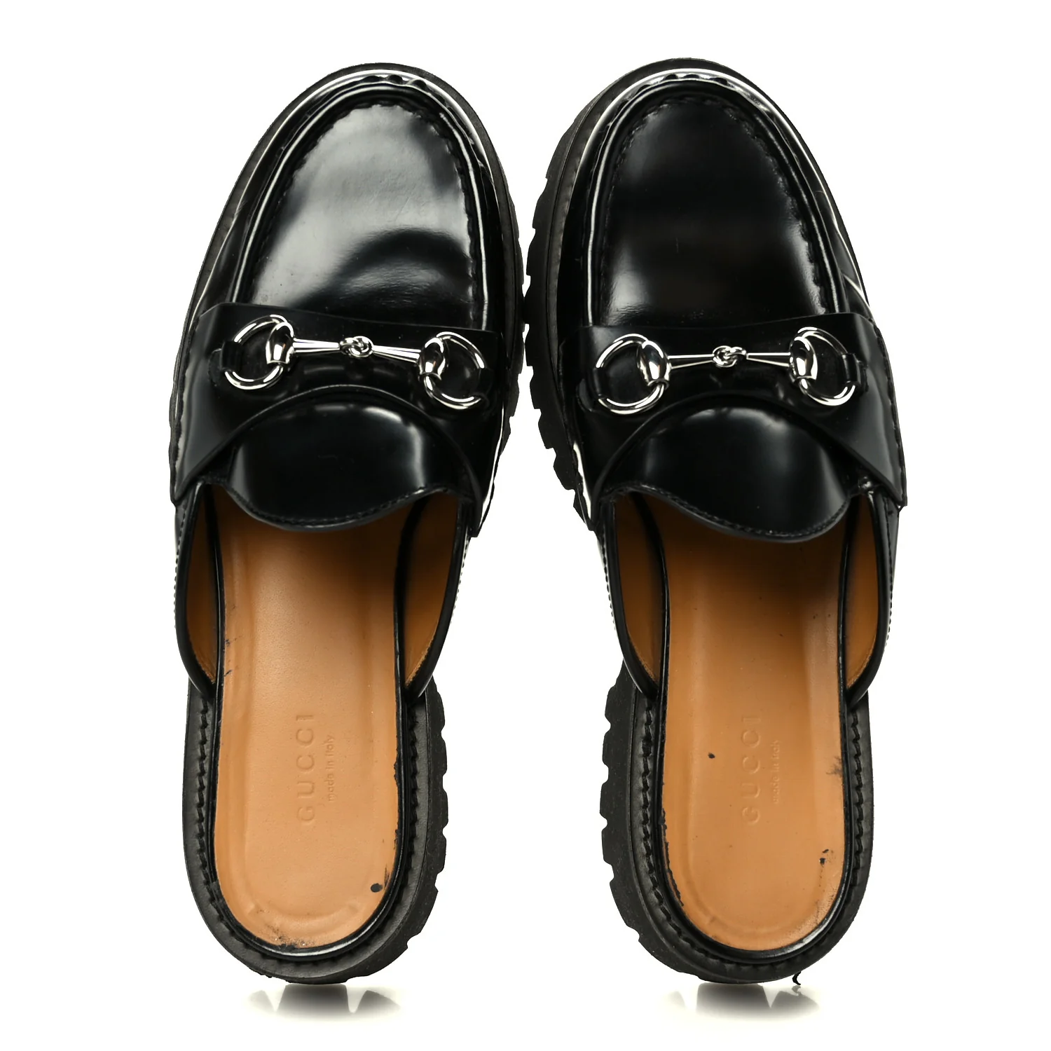 Magnum Calfskin Womens Horsebit Platform Mules 38 Black - Image 2