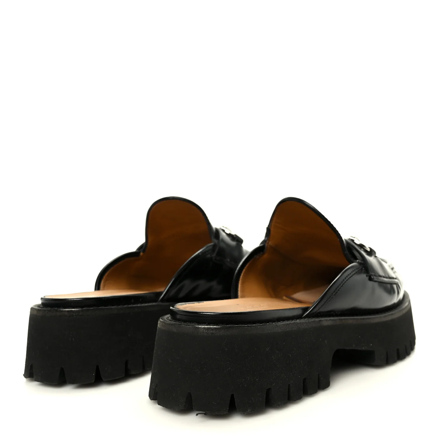 Magnum Calfskin Womens Horsebit Platform Mules 38 Black - Image 5