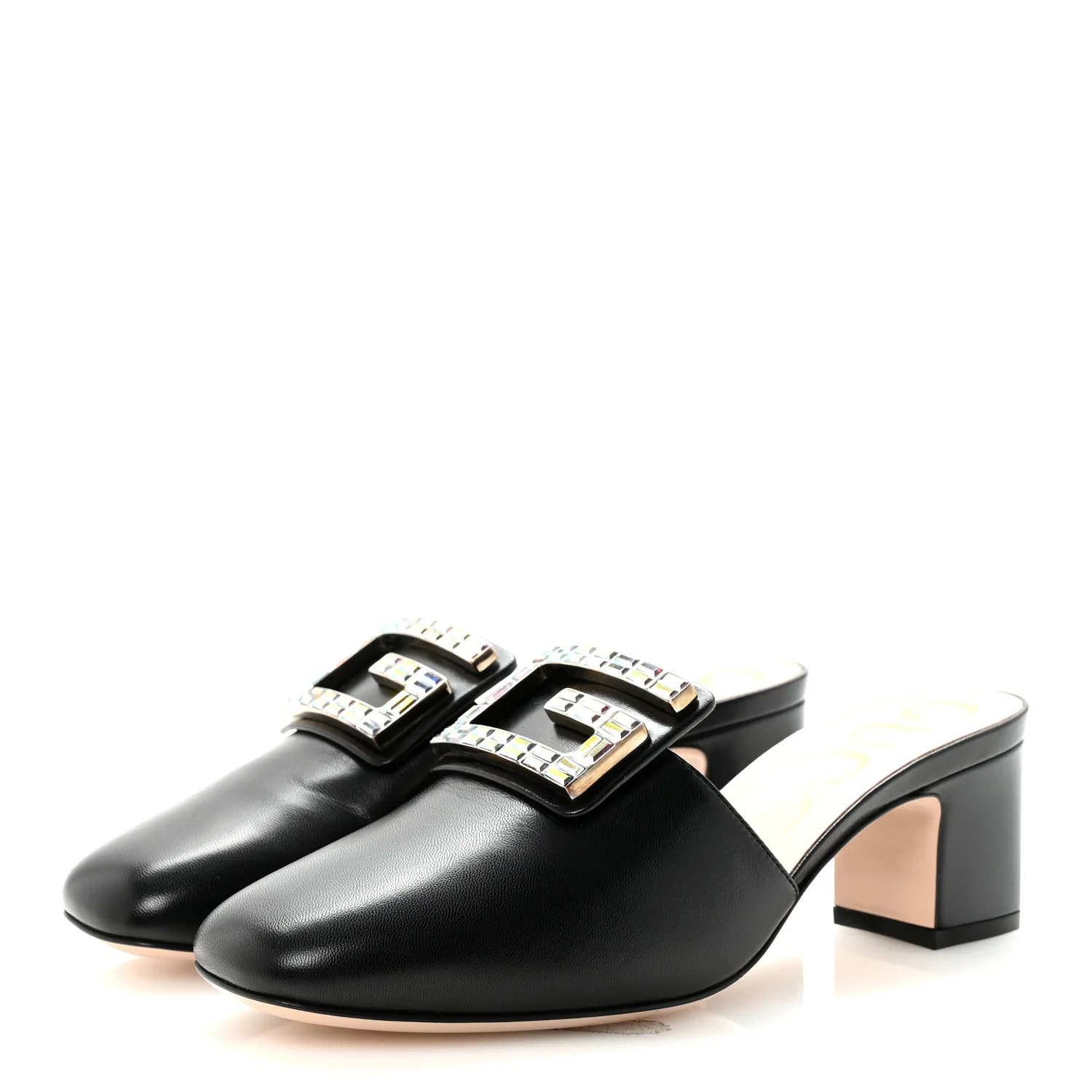 Malaga Kid Crystal Square G Madelyn 60mm Mules 37.5 Black - Image 4