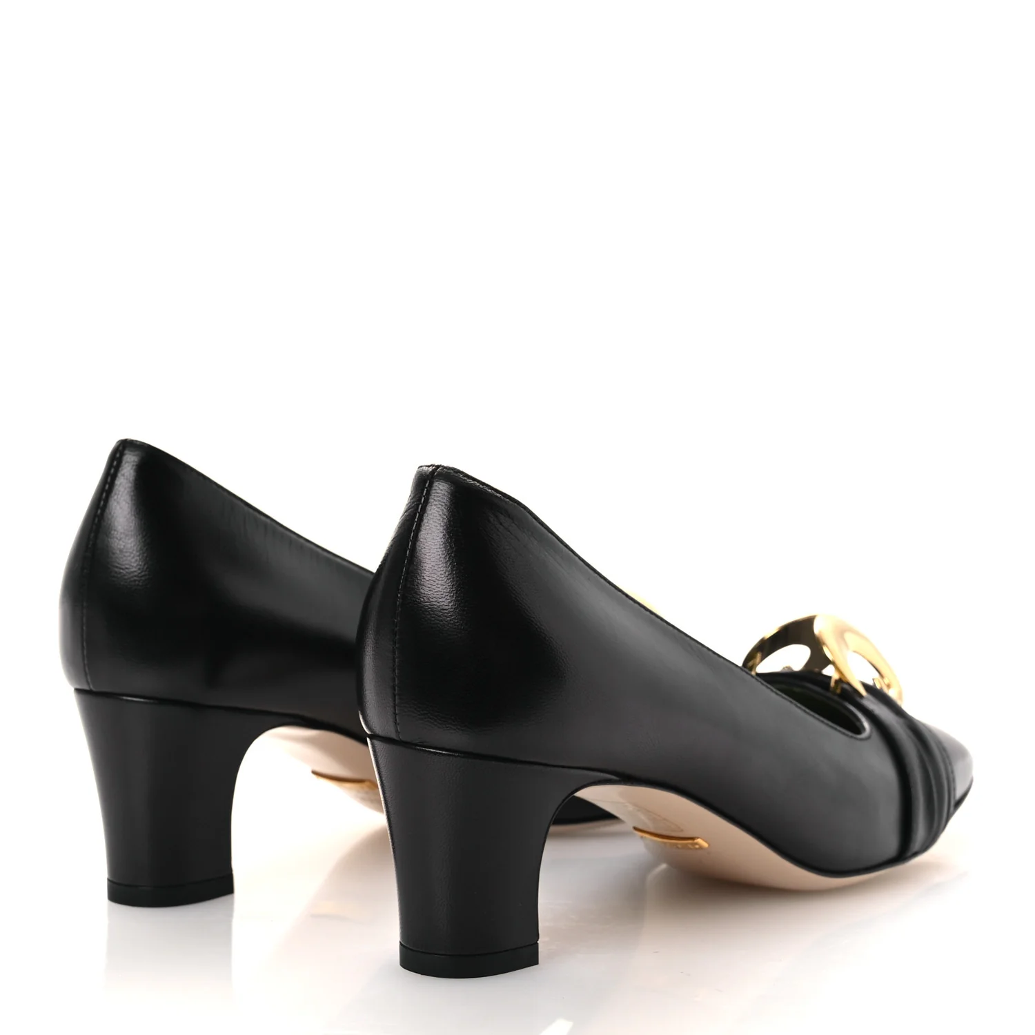 Malaga Kid Half Moon GG Square Toe Pumps 37.5 Black - Image 5