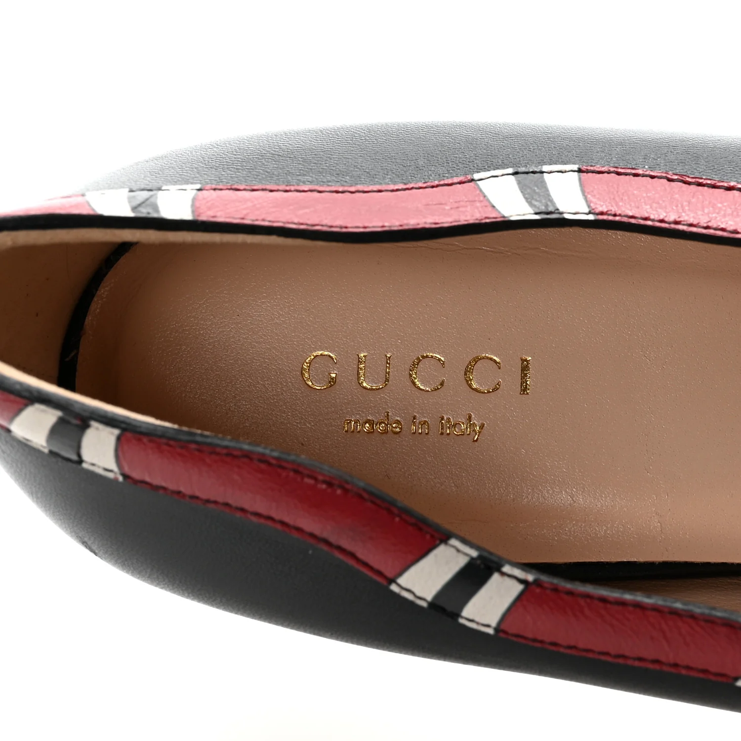 Malaga Kid Snake Ballet Flats 39 Black Hibiscus Red - Image 16