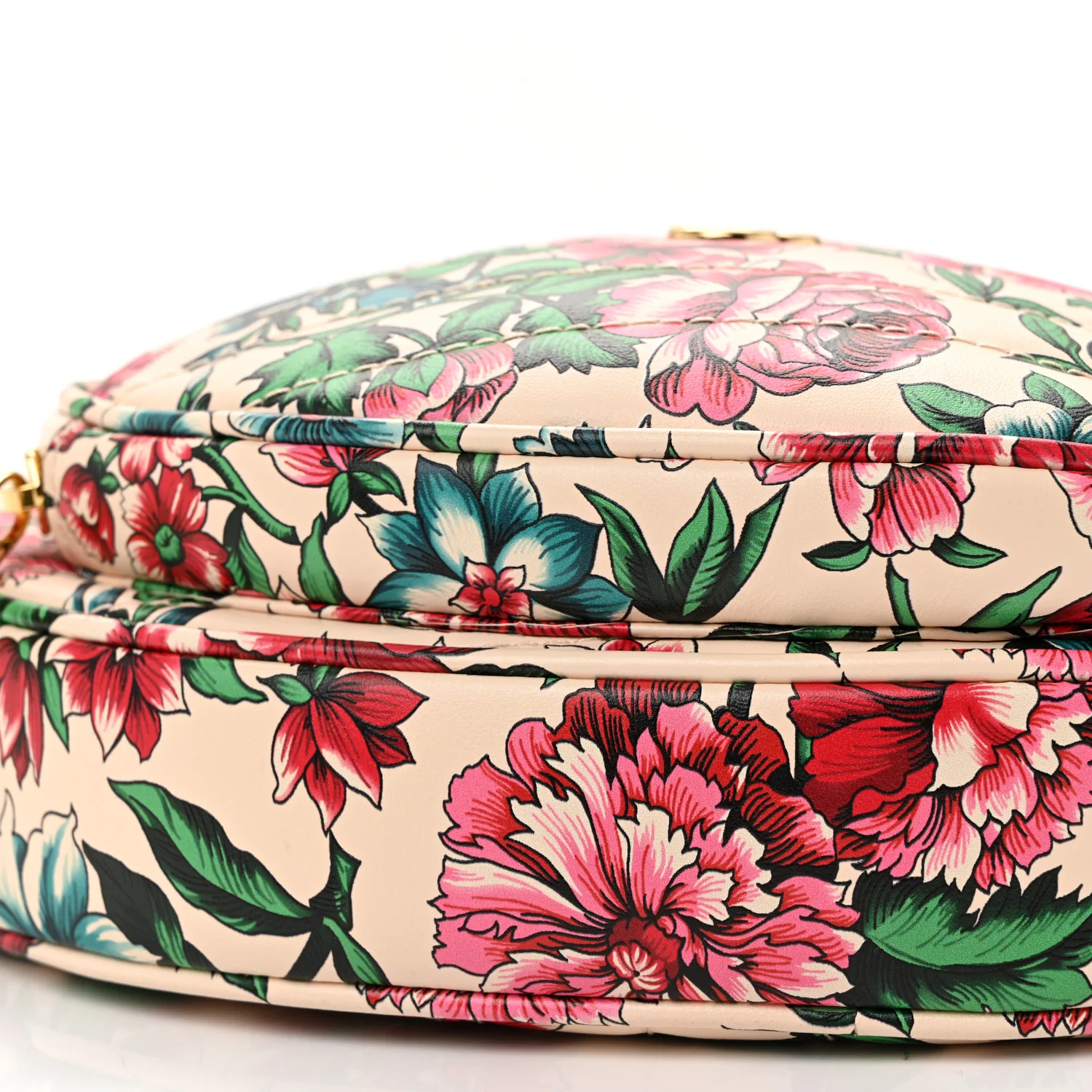 Matelasse Diagonal Brit Roses Print Mini Interlocking G Heart Shoulder Bag Multicolor - Image 10