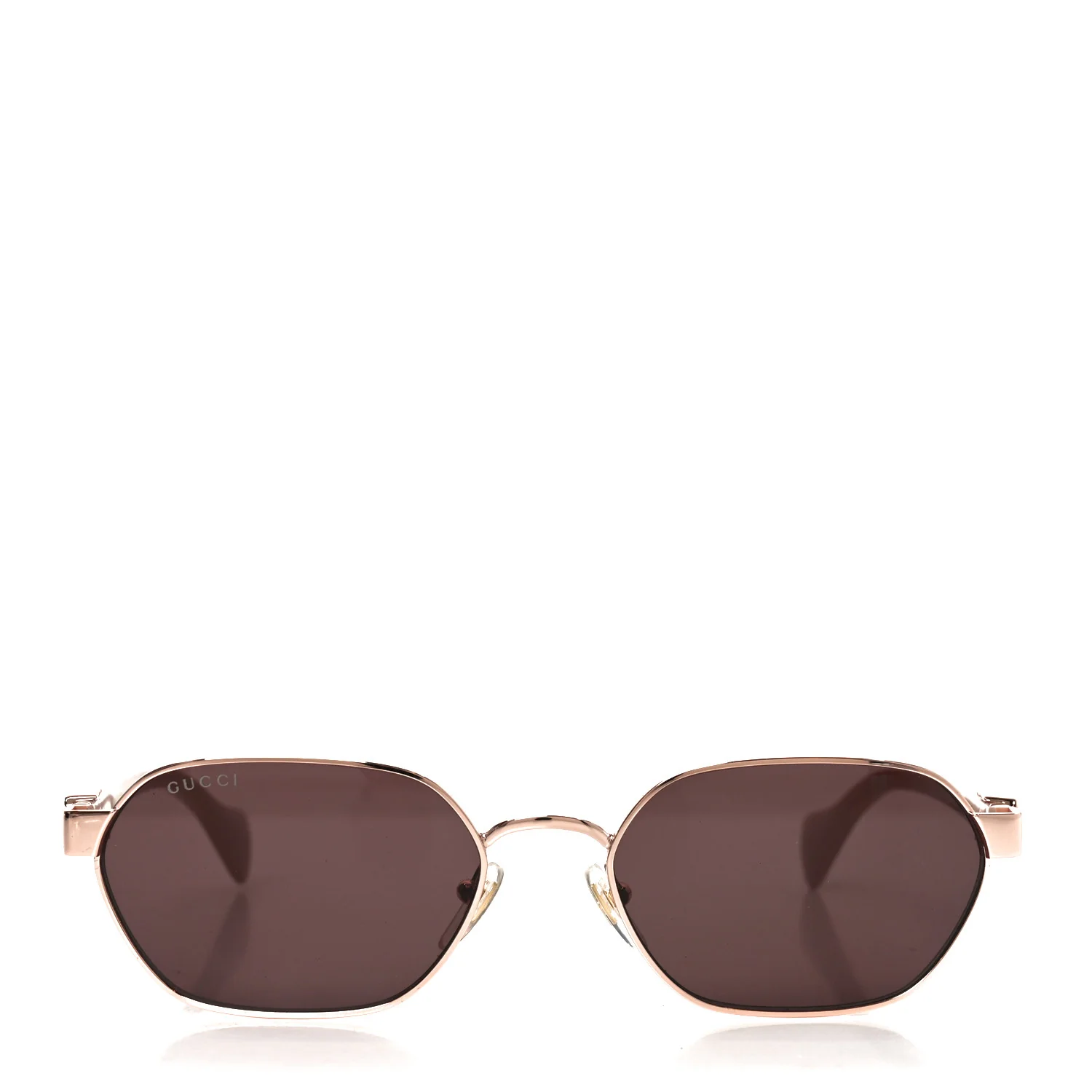 Metal Acetate Rectangular Frame Sunglasses GG1593S Rose Gold Pink - Image 2