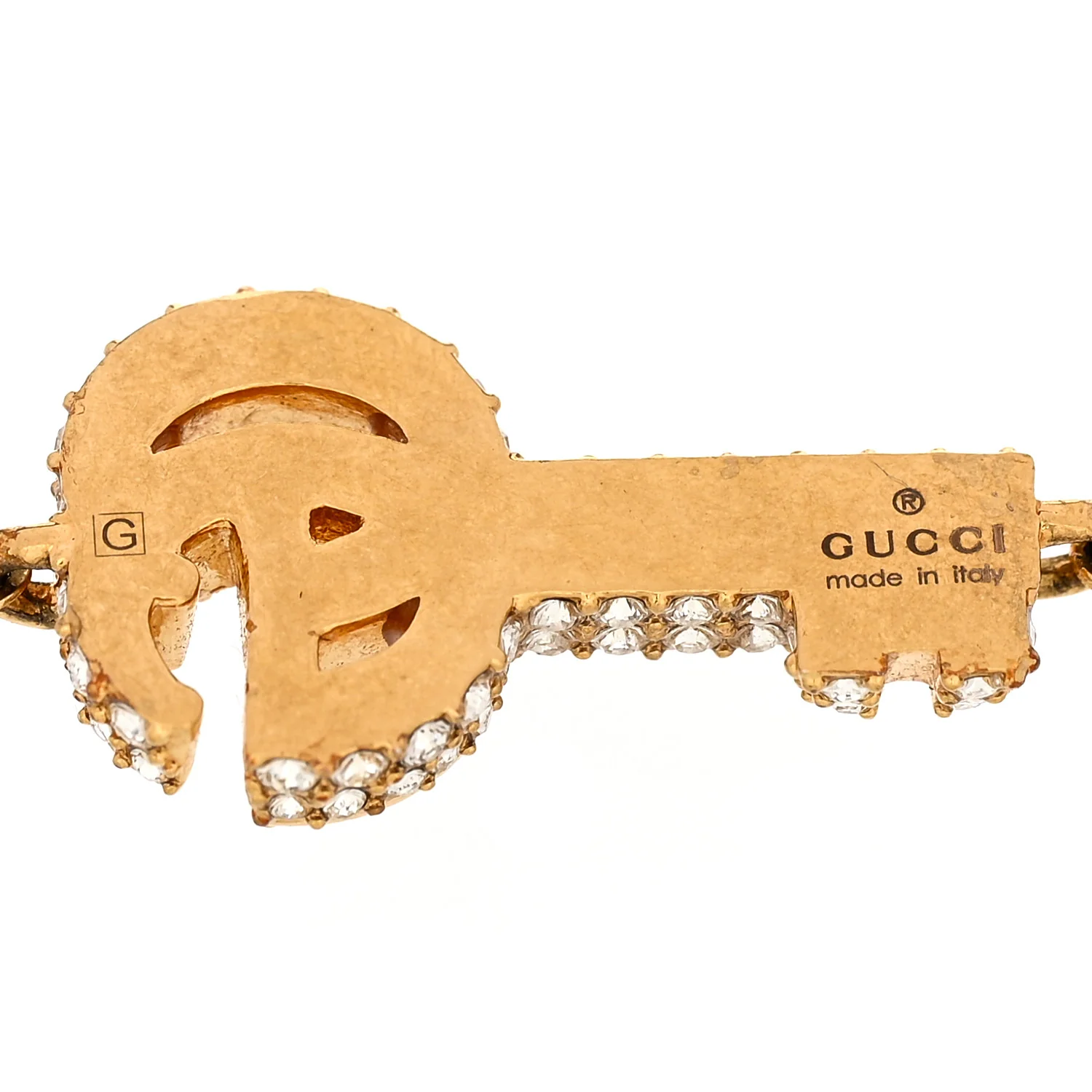 Metal Crystal Double G Key Bracelet Gold - Image 3