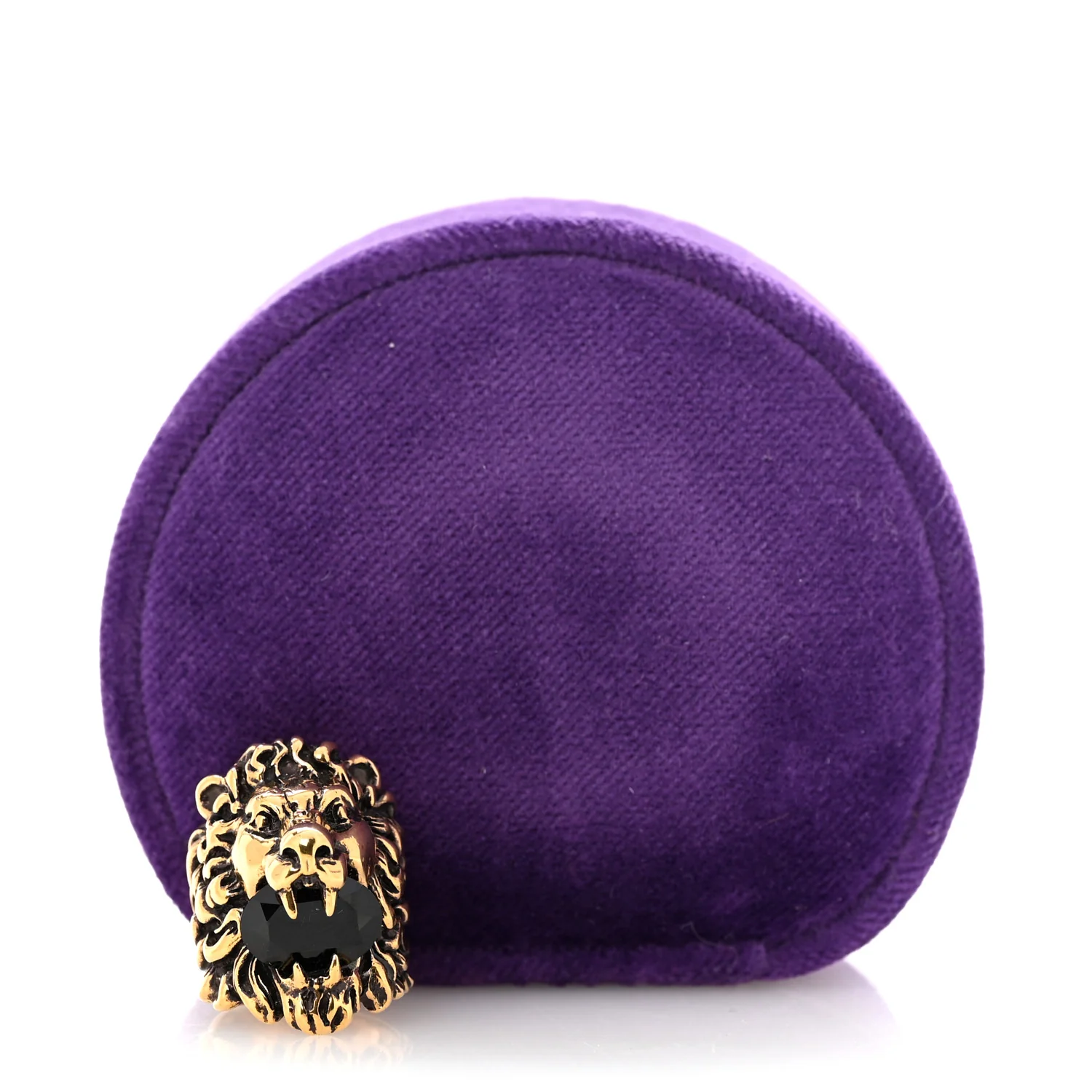 Metal Crystal Lion Head Ring 56 7.5 Black Aged Gold - Image 6