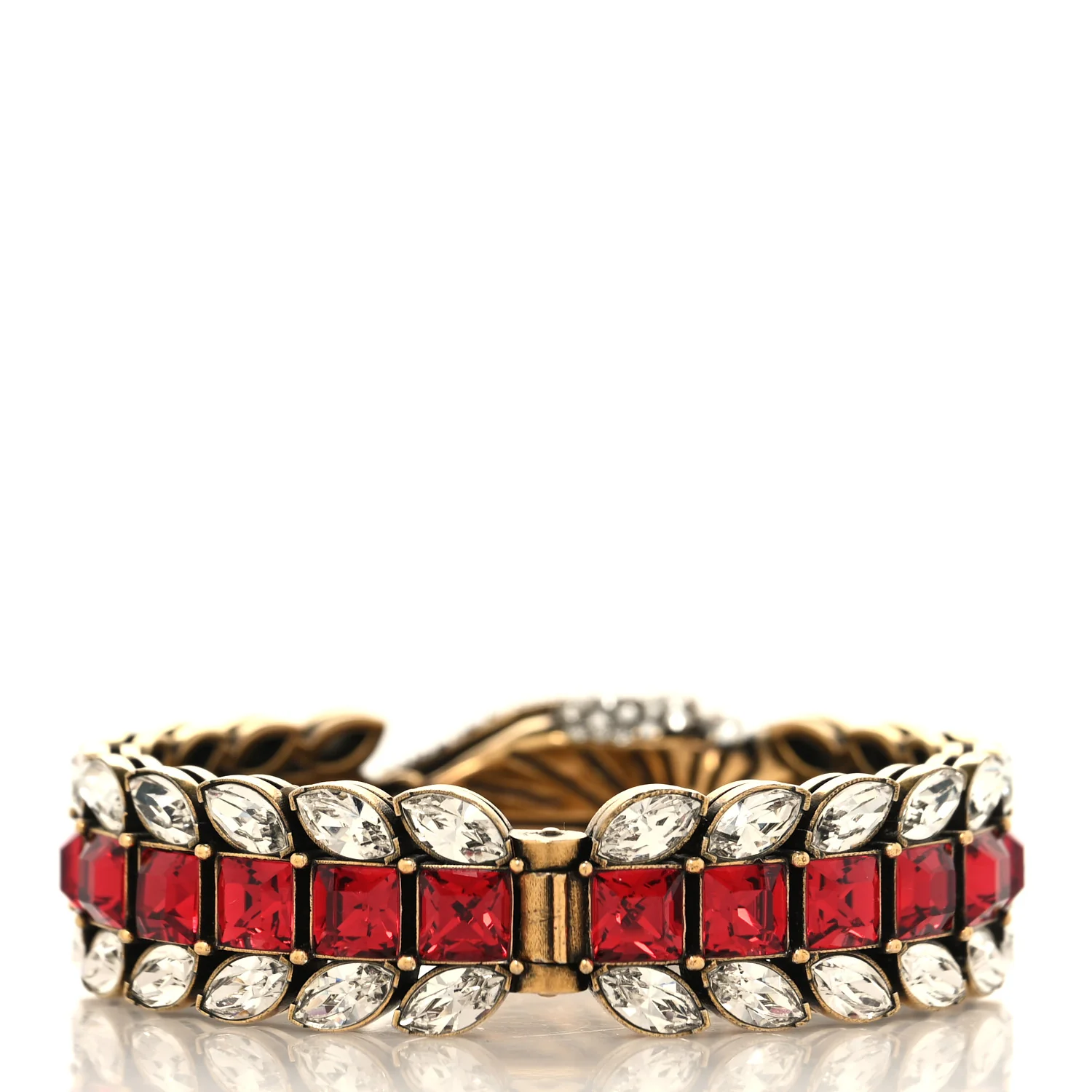 Metal Crystals Snake Bracelet S White Red - Image 3