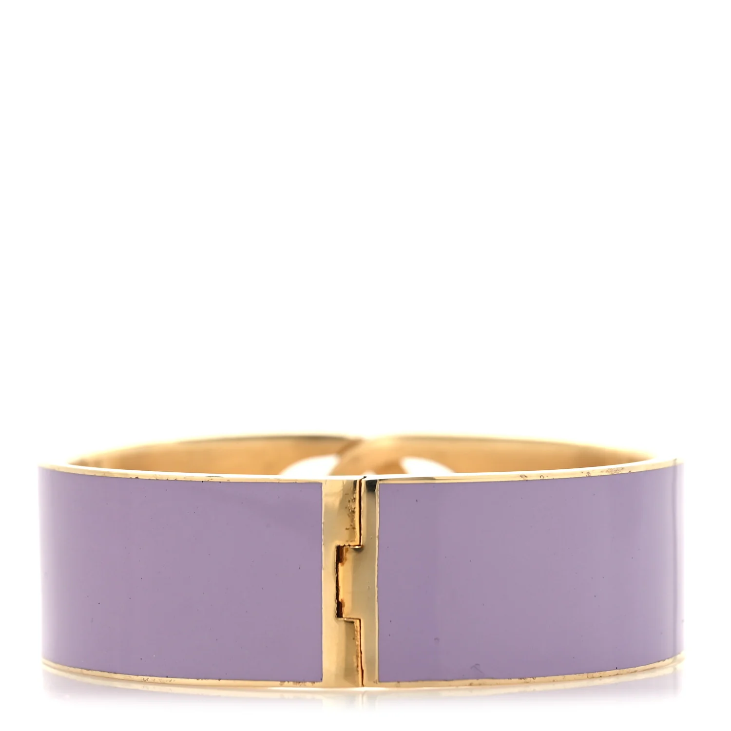 Metal Enamel Interlocking G Cuff Bracelet S Purple - Image 3