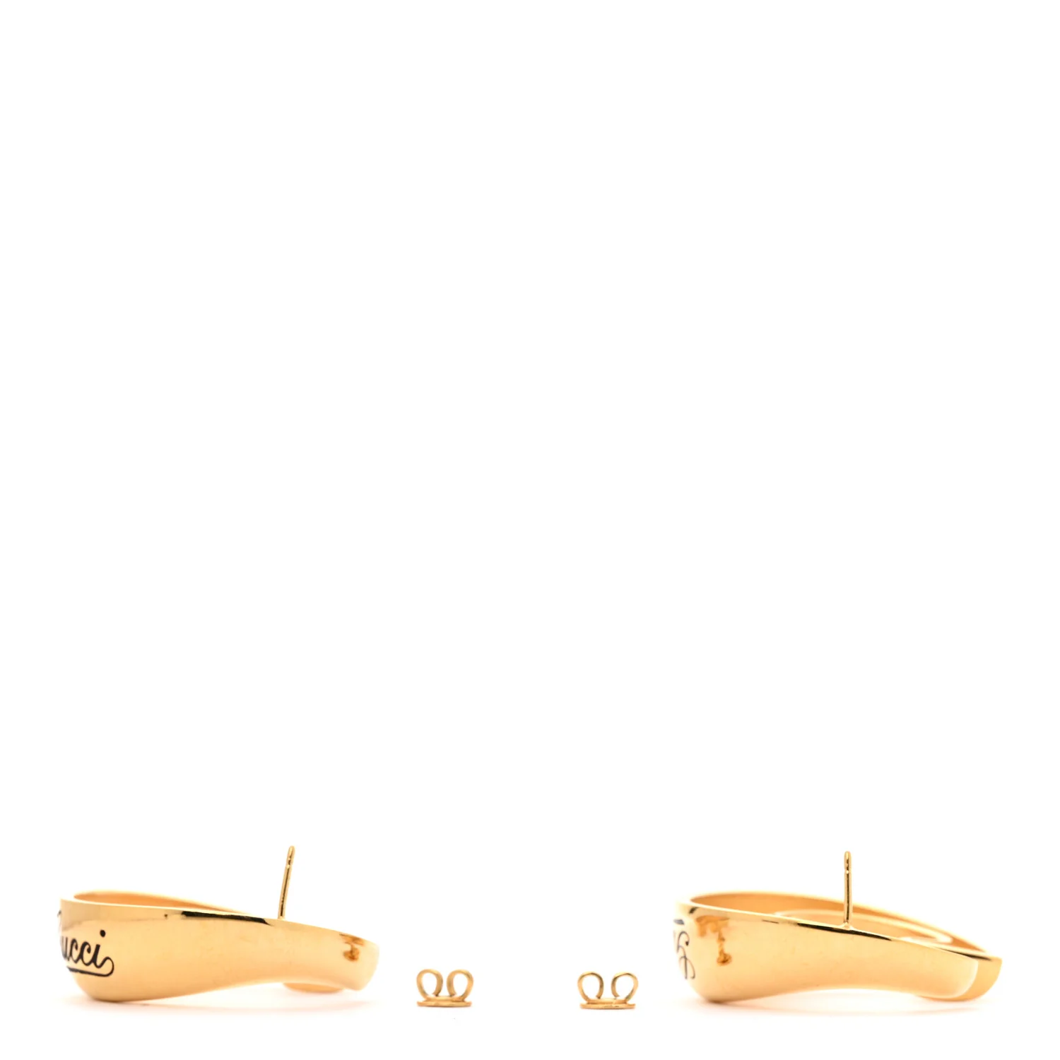 Metal G Motif Ottone Dorato Earrings Gold - Image 3