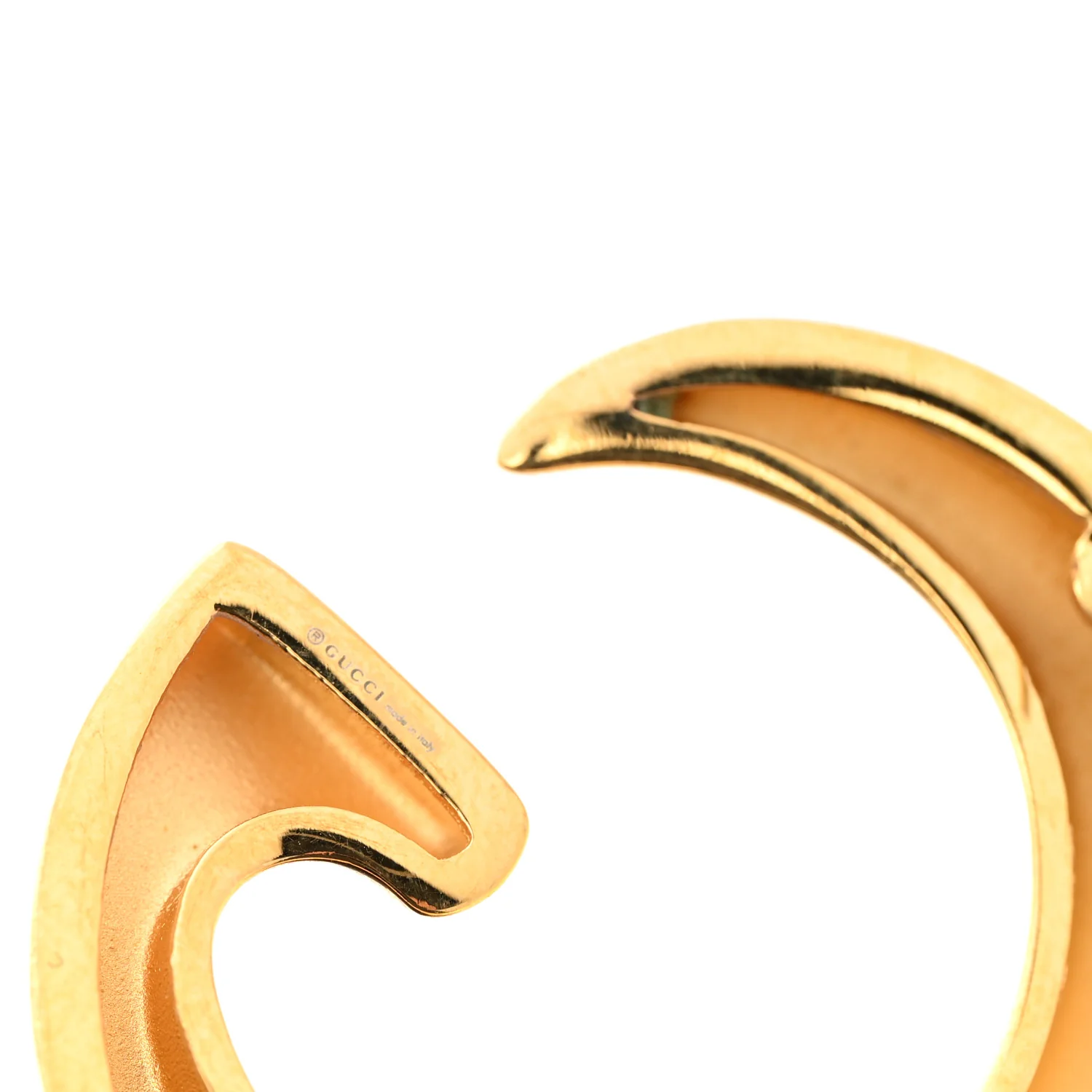 Metal G Motif Ottone Dorato Earrings Gold - Image 4