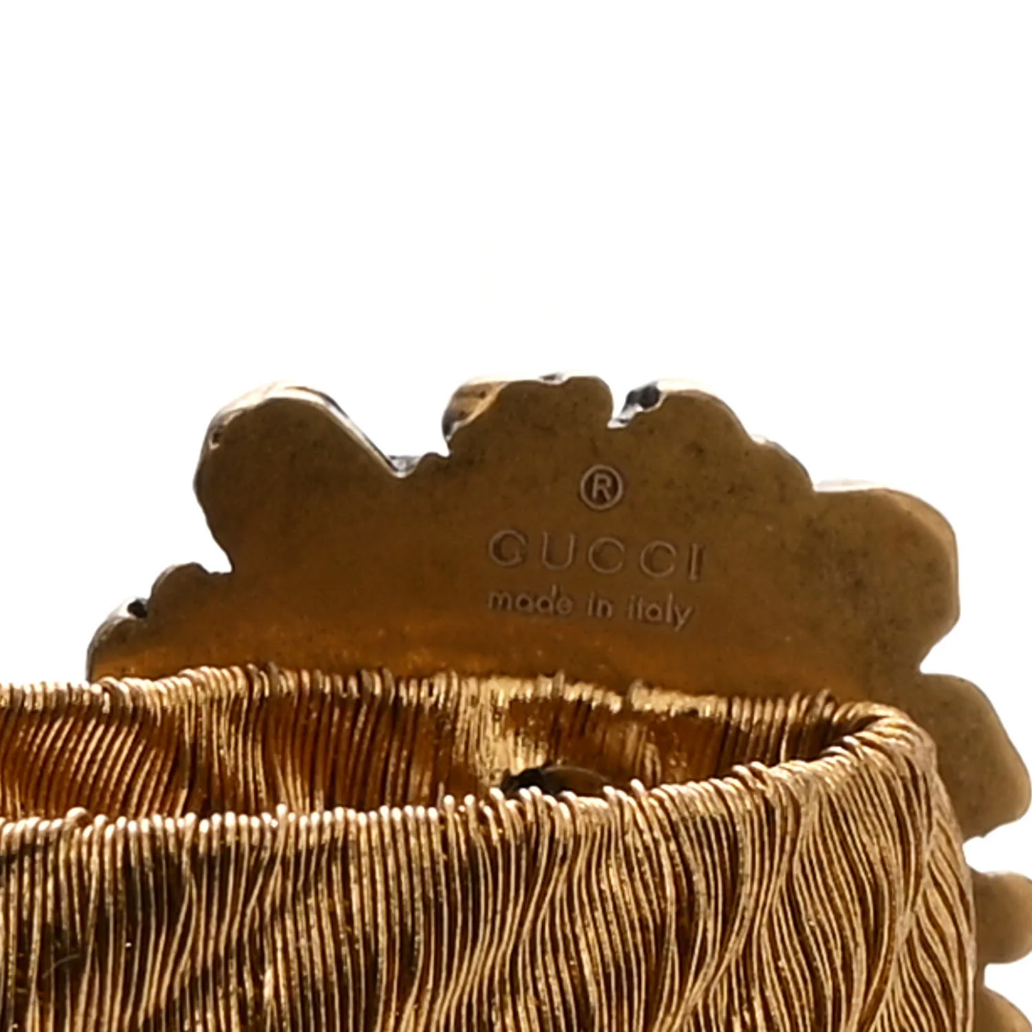 Metal GG Lion Head Bracelet Aged Gold - Image 4