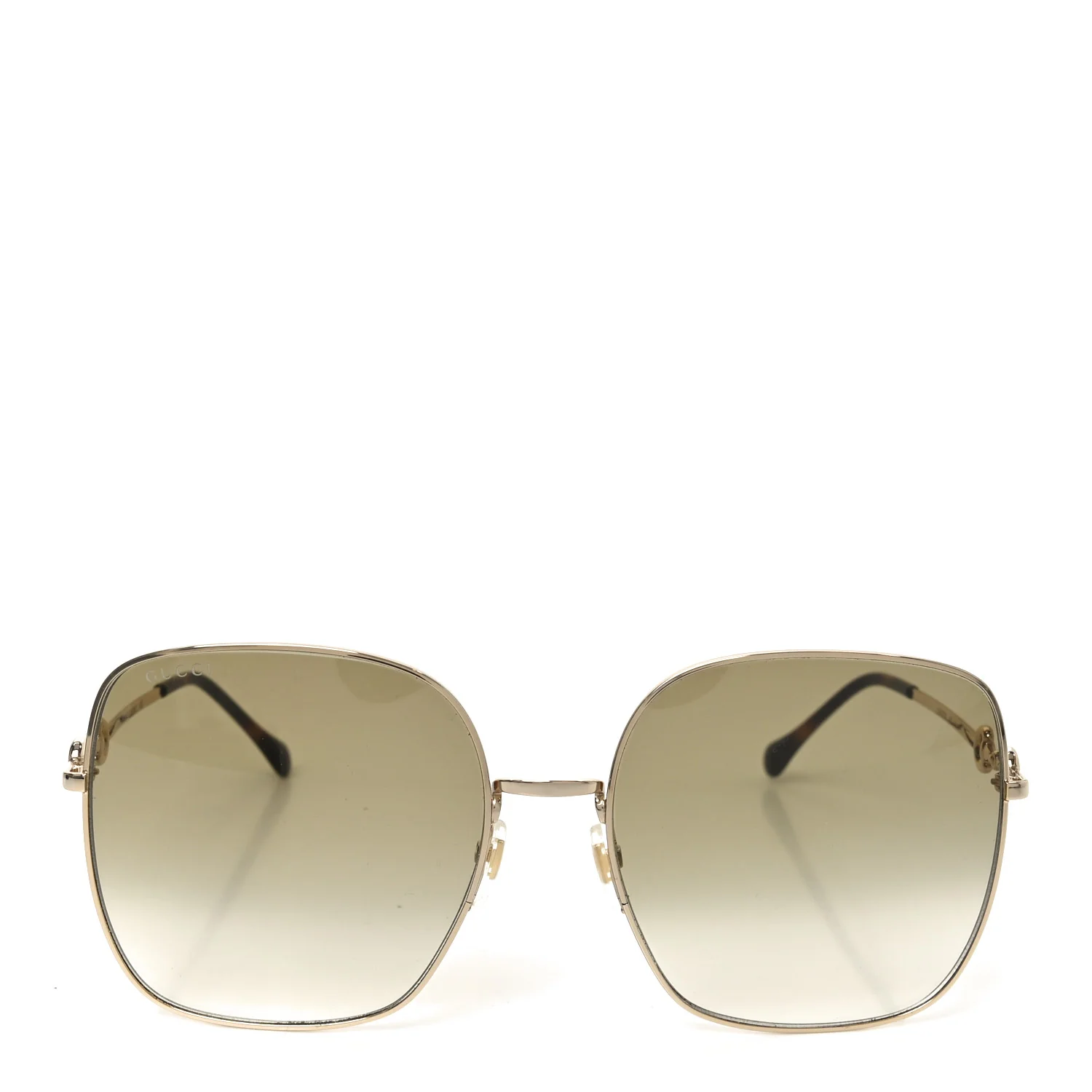 Metal Horsebit Square Sunglasses GG0879S Gold - Image 2