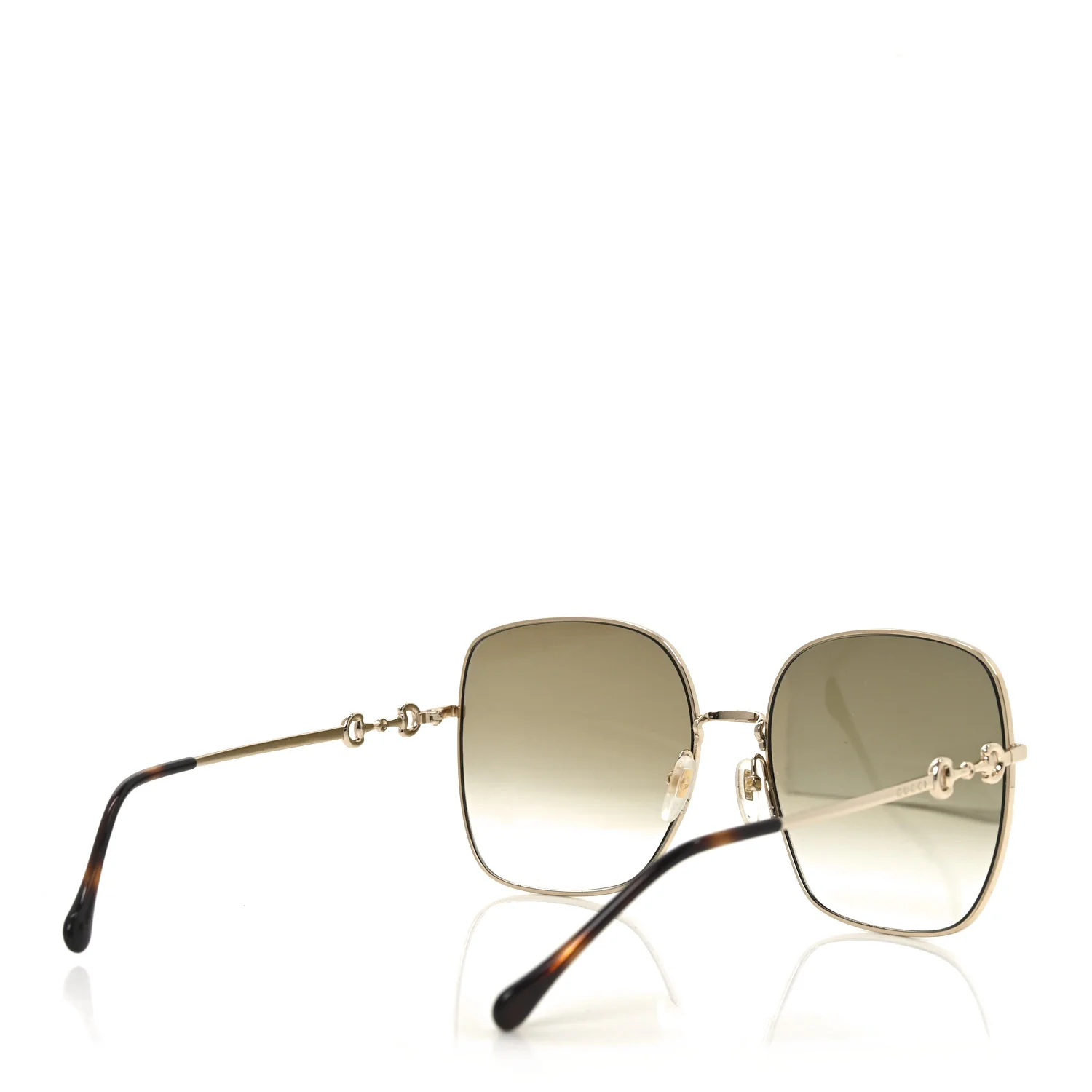 Metal Horsebit Square Sunglasses GG0879S Gold - Image 4