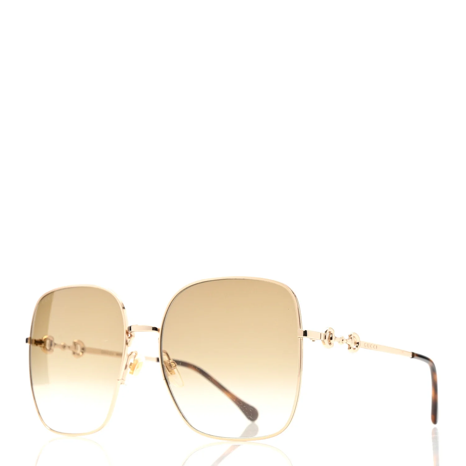 Metal Horsebit Square Sunglasses GG0879S Gold