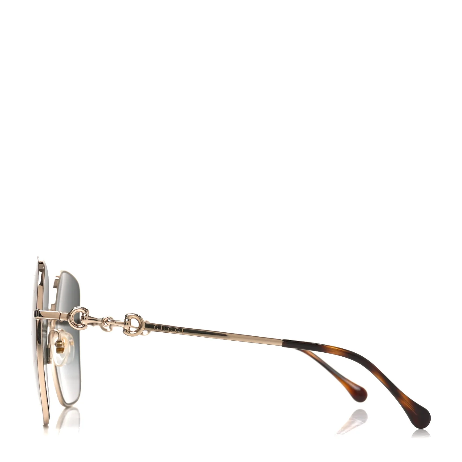 Metal Horsebit Square Sunglasses GG0879S Gold - Image 3