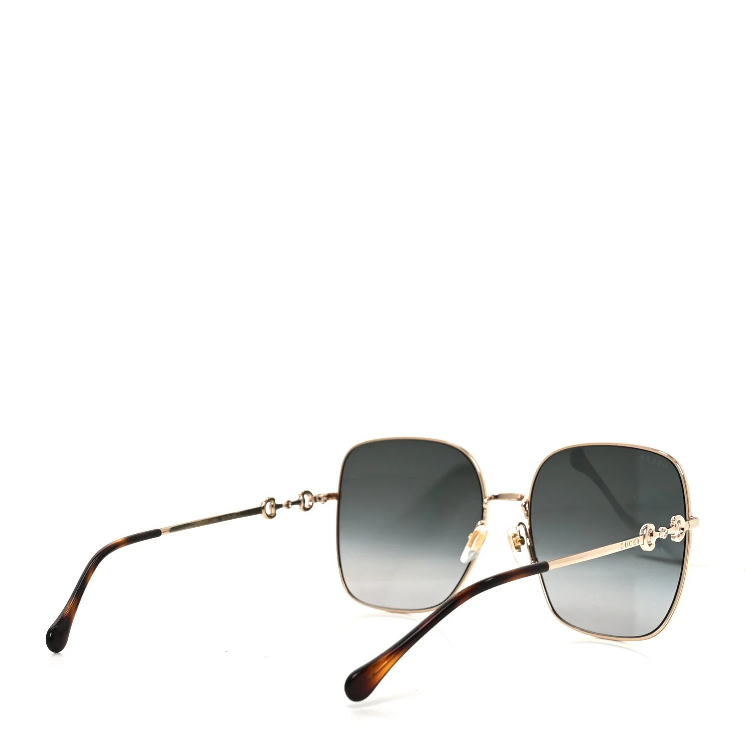 Metal Horsebit Square Sunglasses GG0879S Gold - Image 4