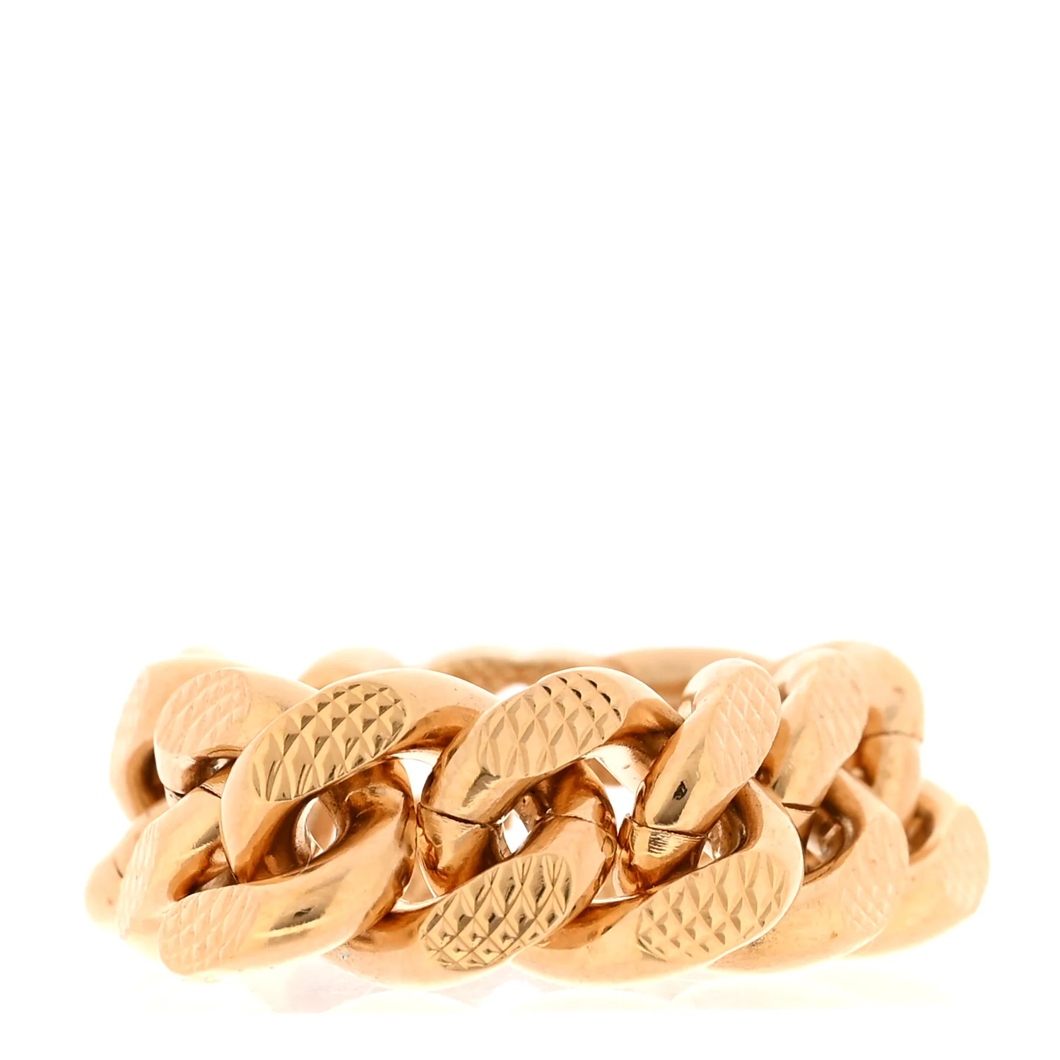 Metal Interlocking Interlocking Gourmette Chain Ring S 52 6 Gold - Image 3