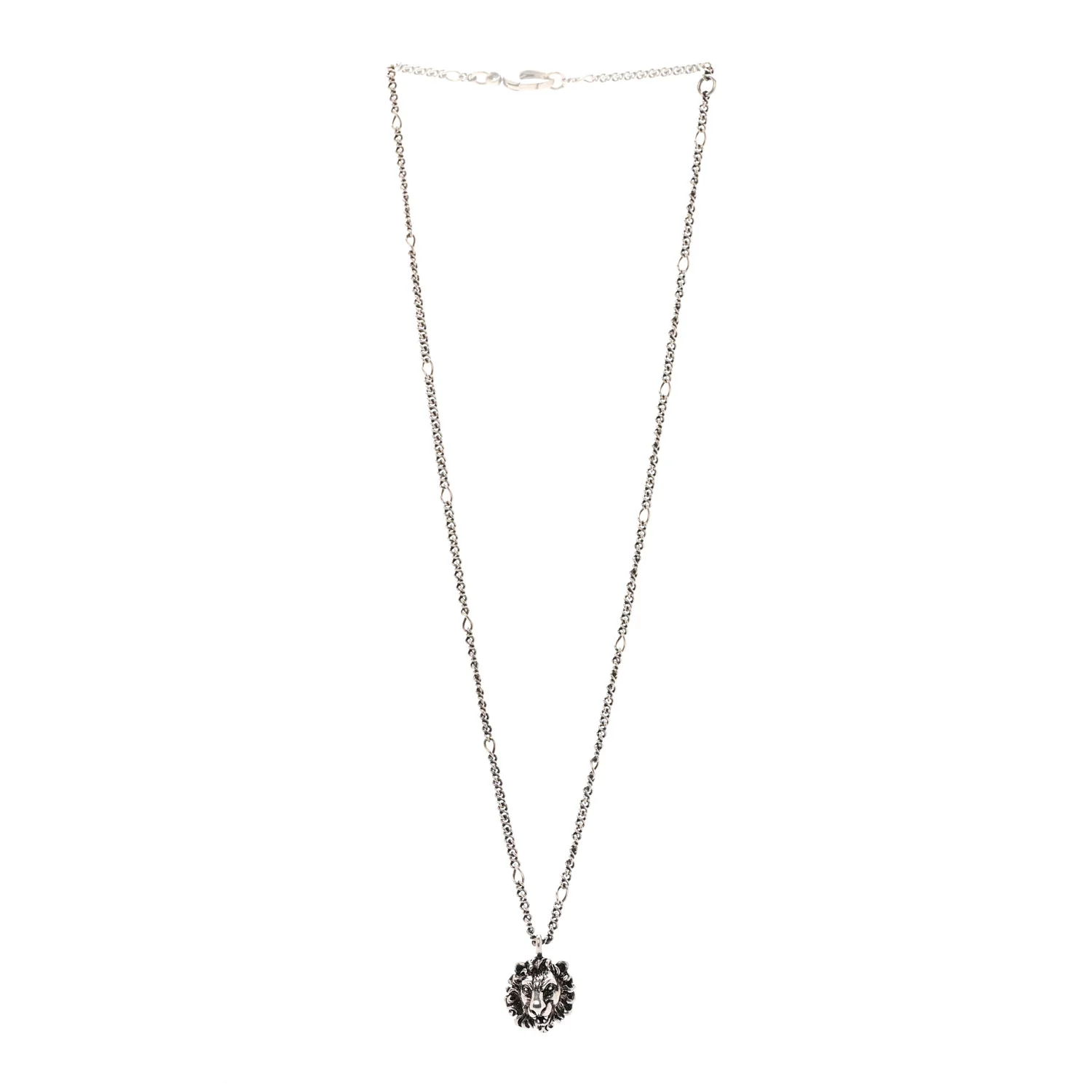 Metal Lion Head Necklace Silver - Image 3