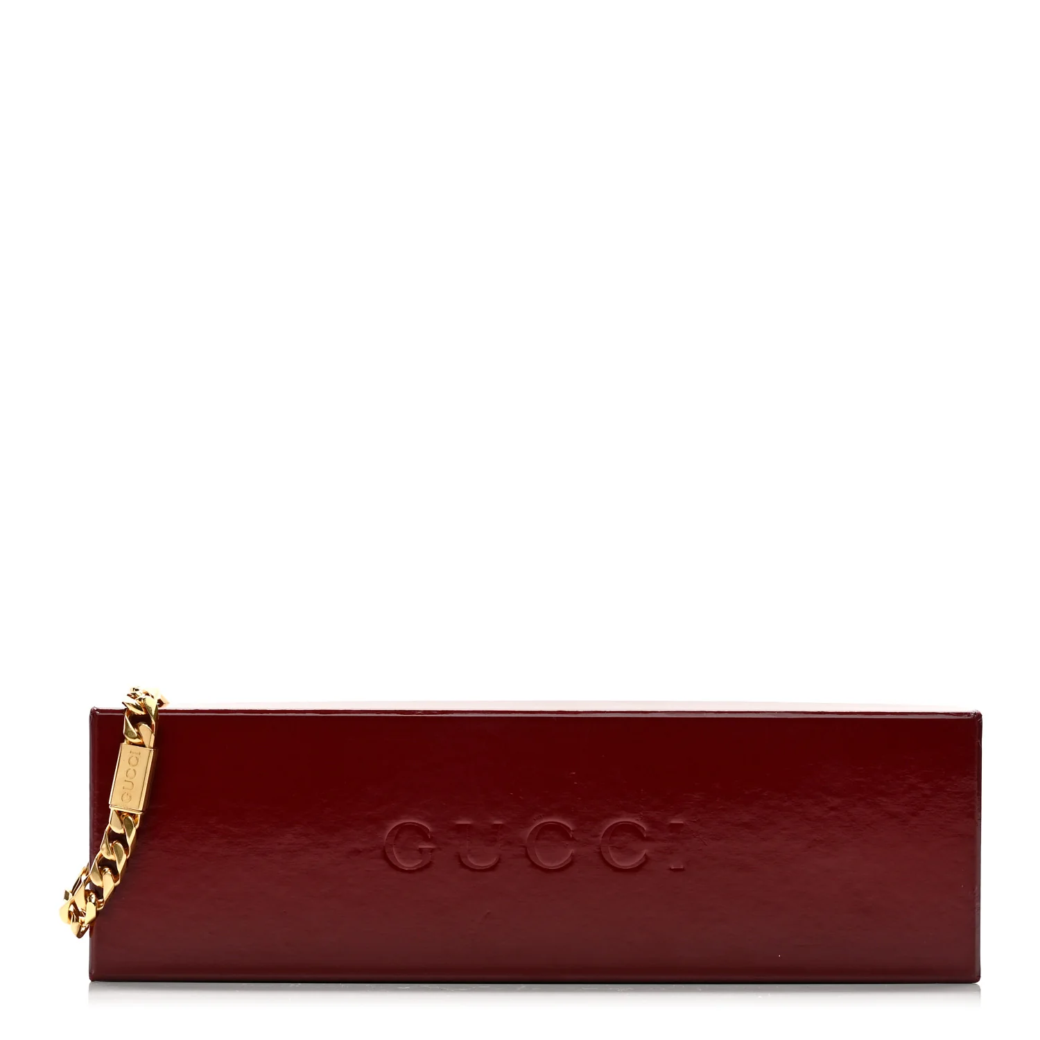 Metal Logo Curb Chain Bracelet Gold - Image 4