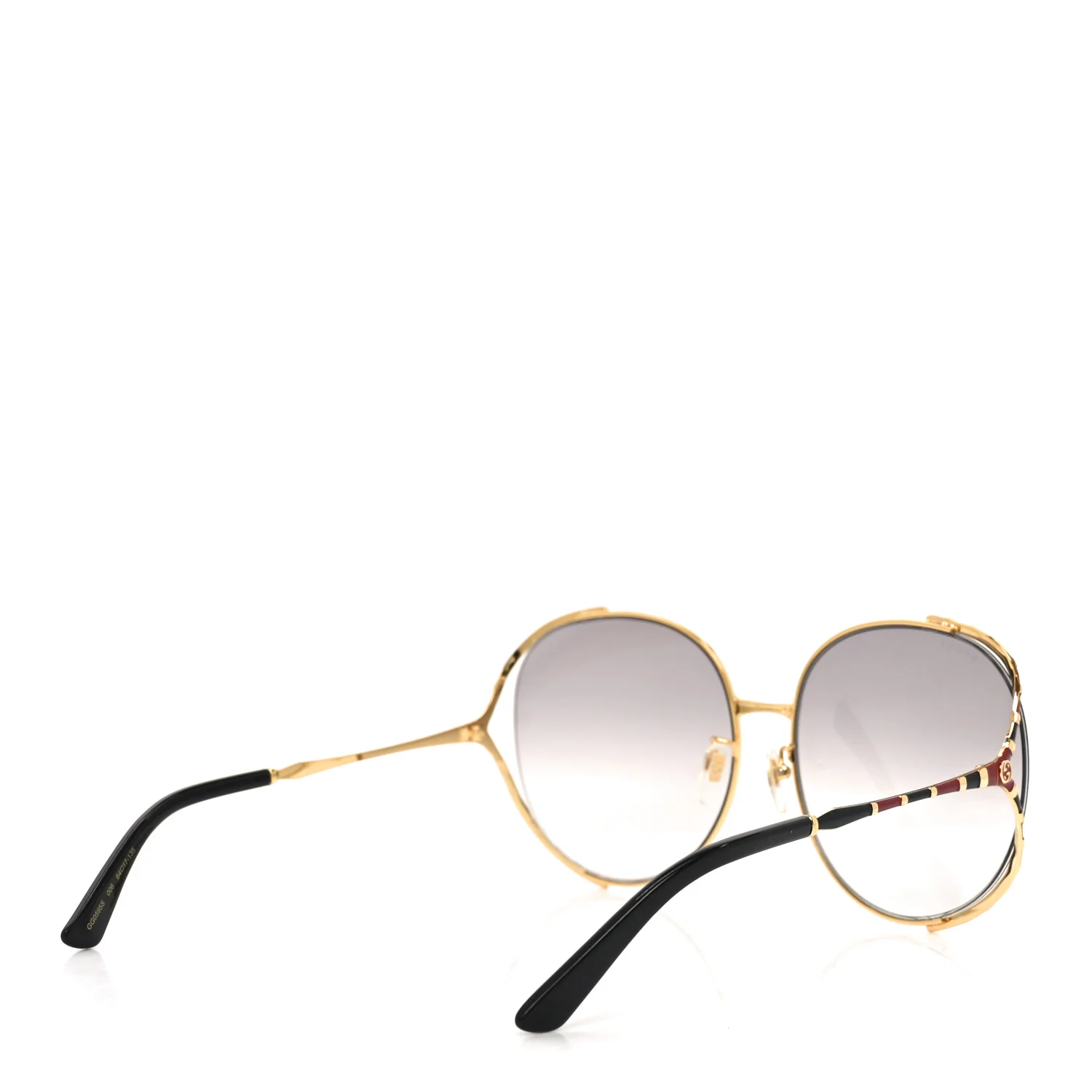 Metal Round Frame GG0595S Sunglasses Gold Black Red - Image 4