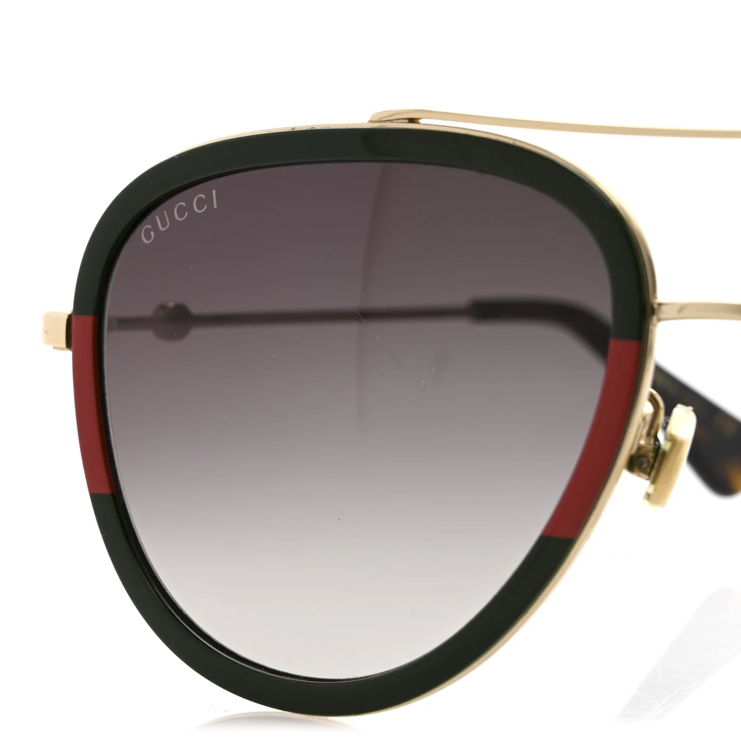 Metal Web Aviator Sunglasses GG0062S Green Red - Image 7