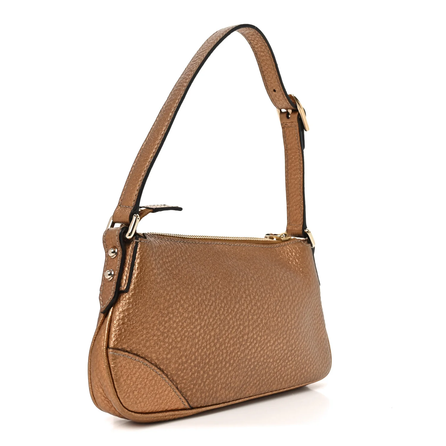 Metallic Calfskin Hasler Pochette Bronze - Image 3