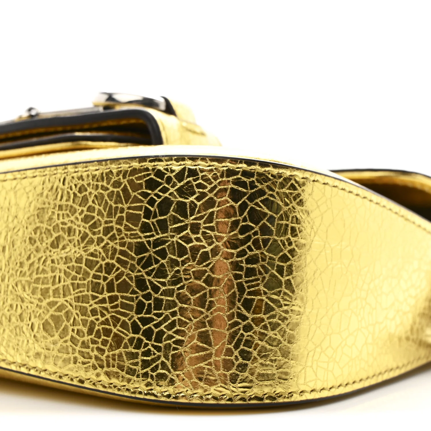 Metallic Calfskin Mini Horsebit 1955 Asymmetric Shoulder Bag Gold - Image 10