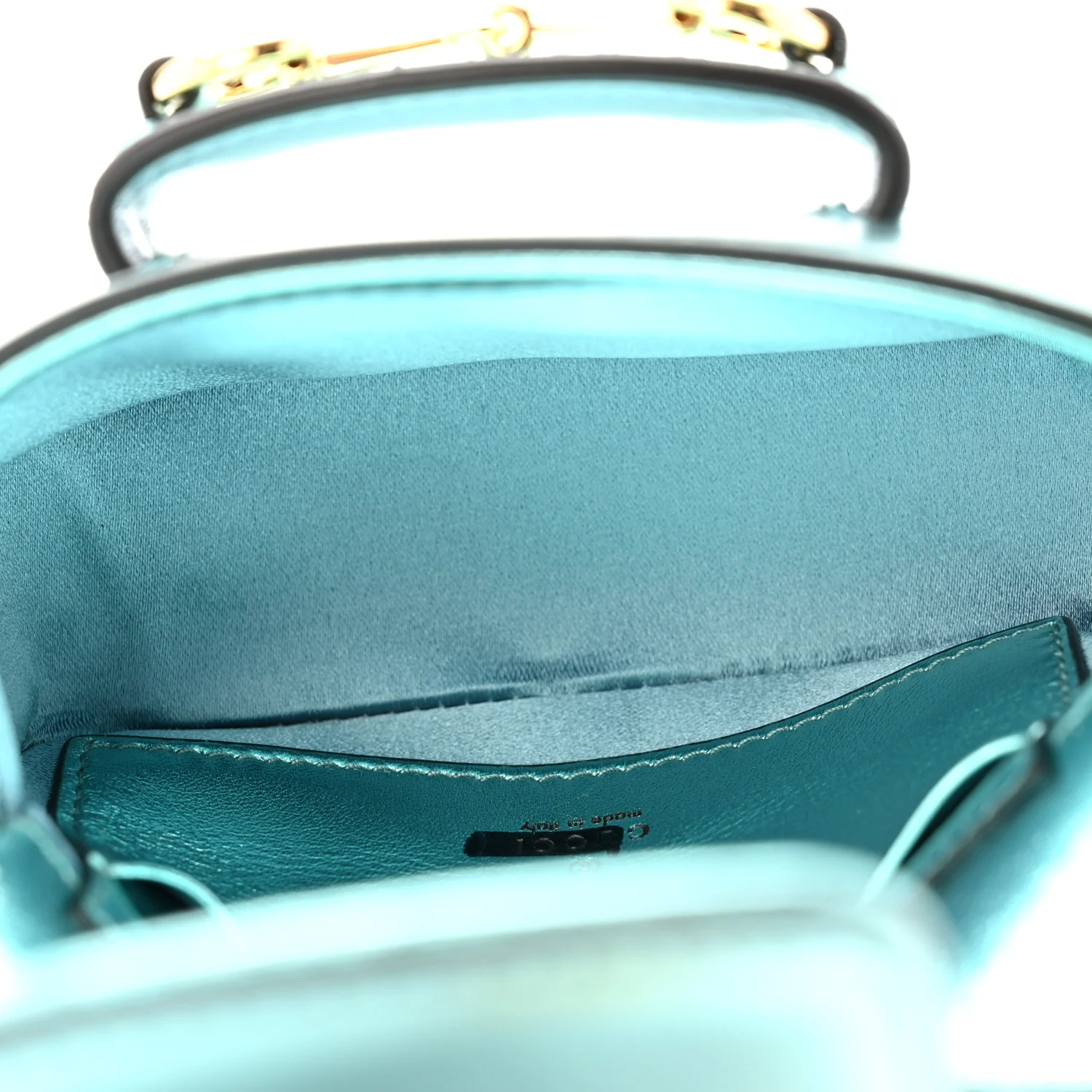 Metallic Calfskin Super Mini Horsebit 1955 Shoulder Bag Light Blue - Image 5