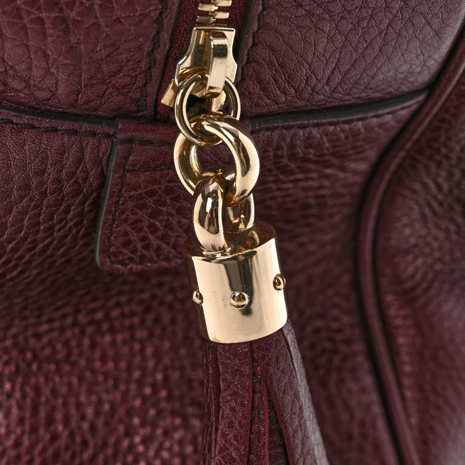 Metallic Cellarius Calfskin Medium Soho Bowler Classic Burgundy - Image 13