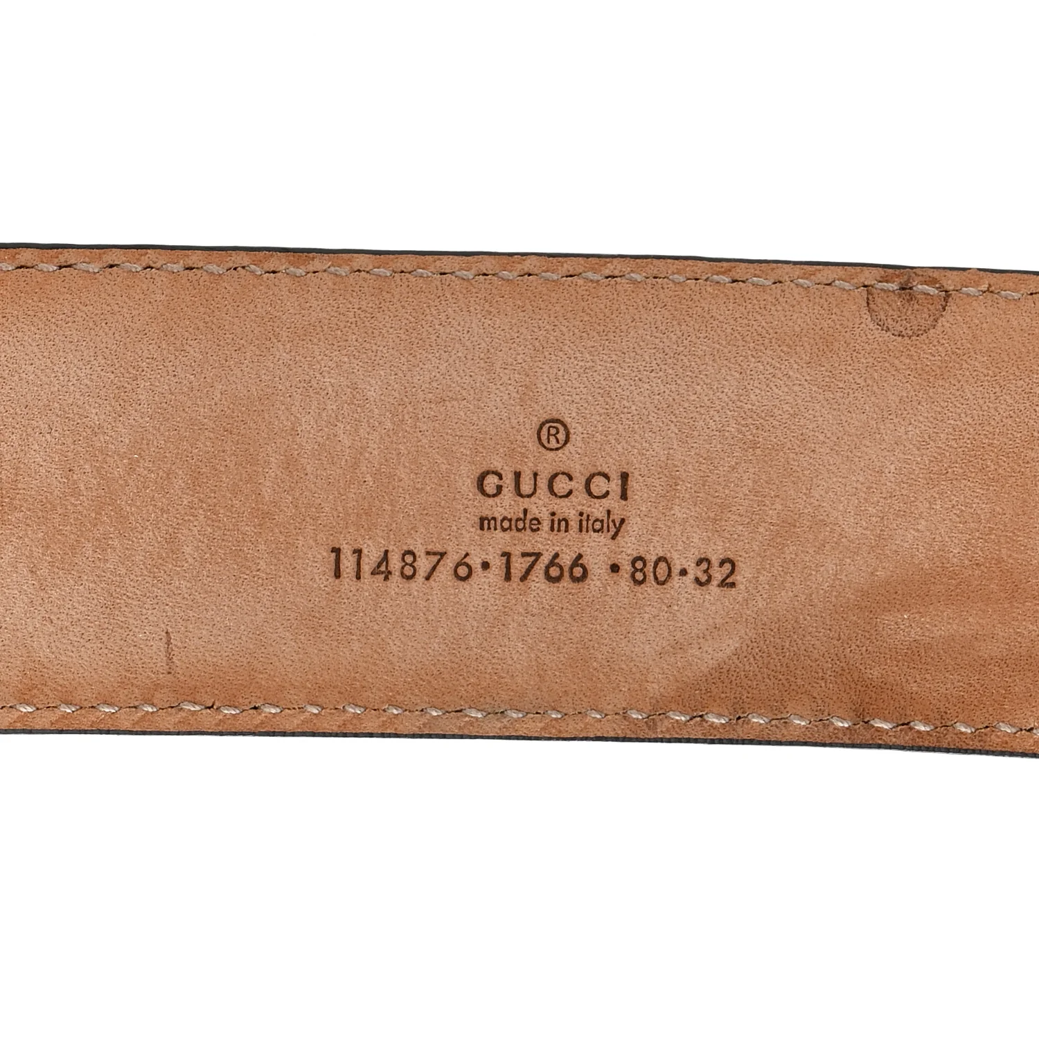 Metallic Guccissima Signature Interlocking G 40mm Belt 80 32 Cognac Brown - Image 3