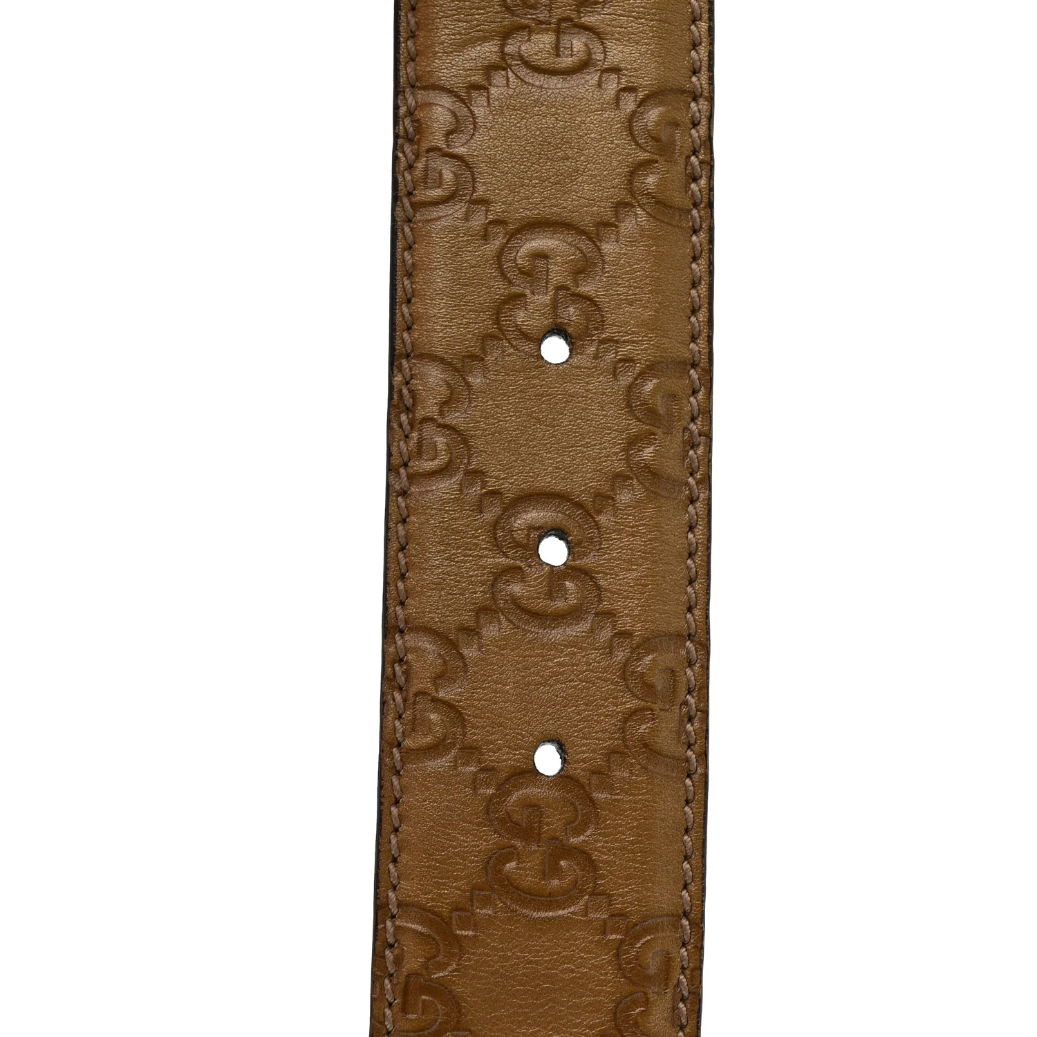 Metallic Guccissima Signature Interlocking G 40mm Belt 80 32 Cognac Brown - Image 4