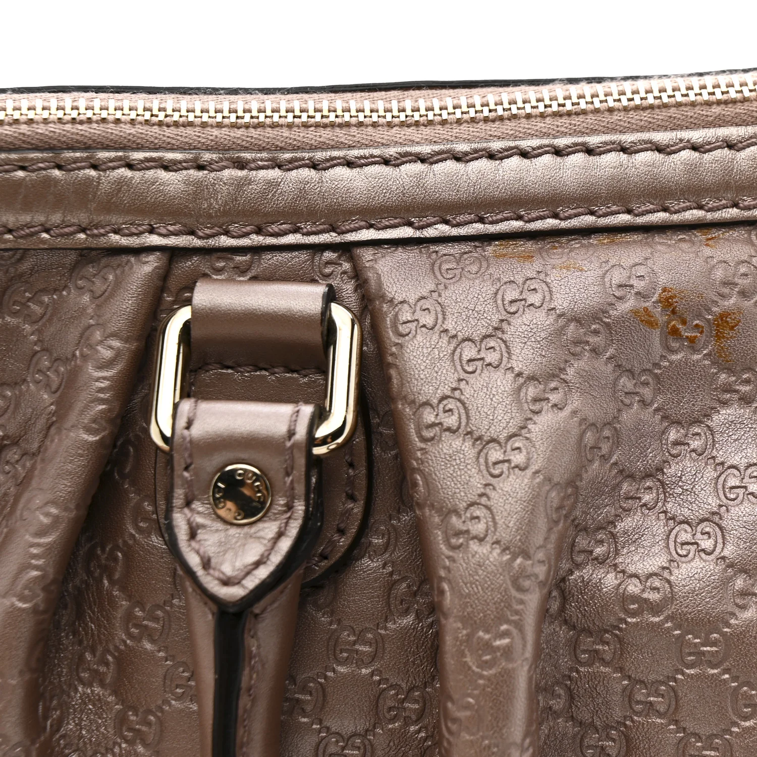 Metallic Microguccissima Medium Sukey Top Handle Bag Dark Cipria - Image 13