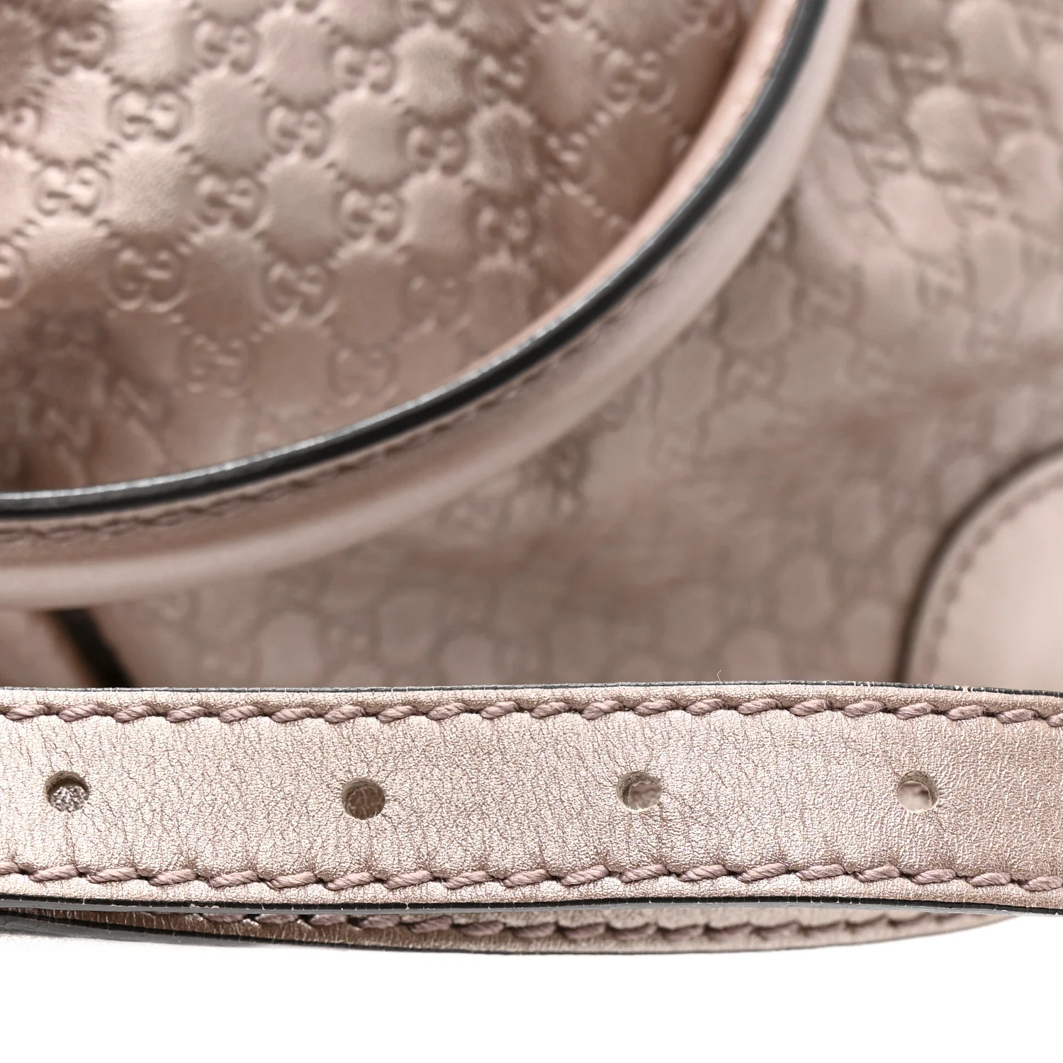 Metallic Microguccissima Medium Sukey Top Handle Bag Dark Cipria - Image 17