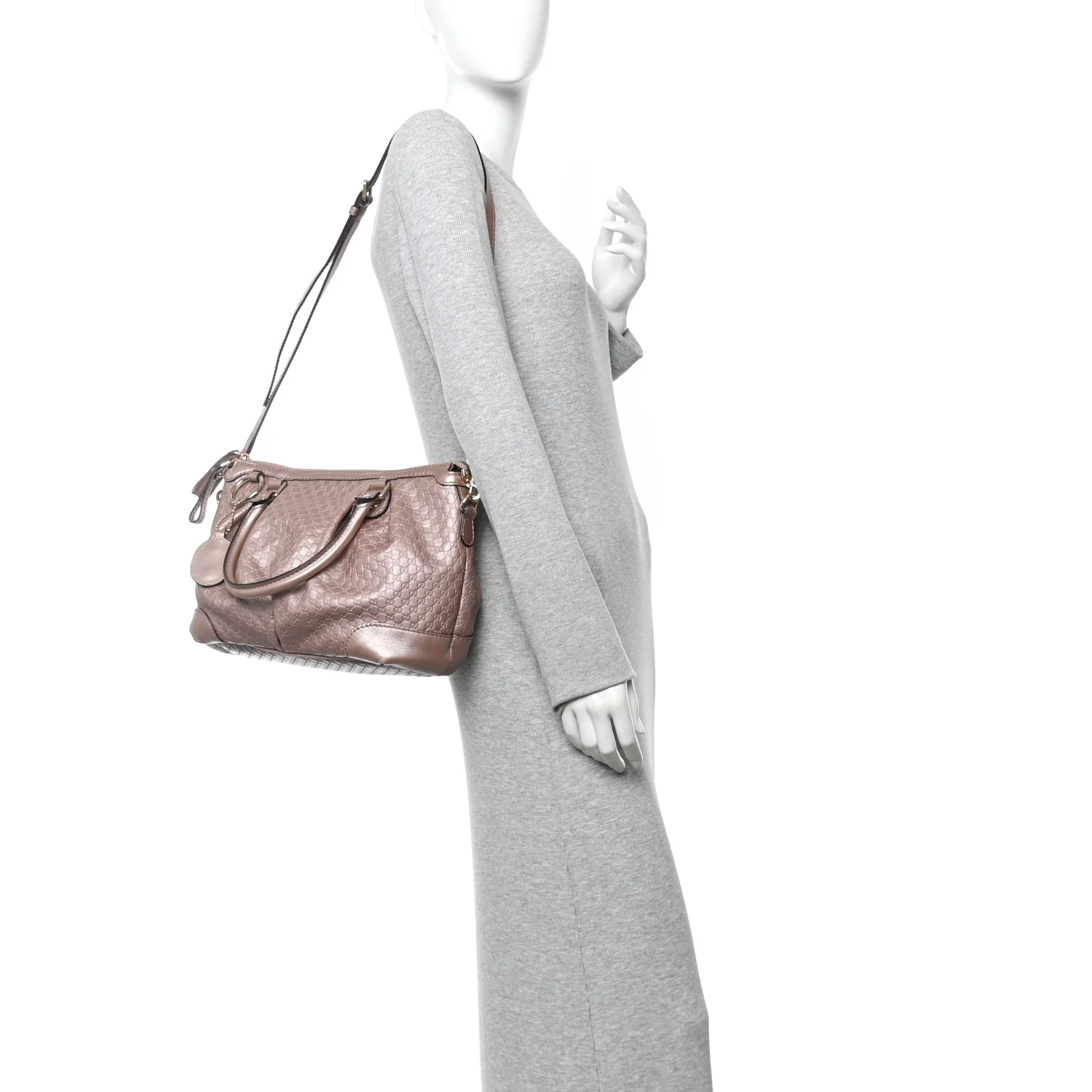 Metallic Microguccissima Medium Sukey Top Handle Bag Dark Cipria - Image 2
