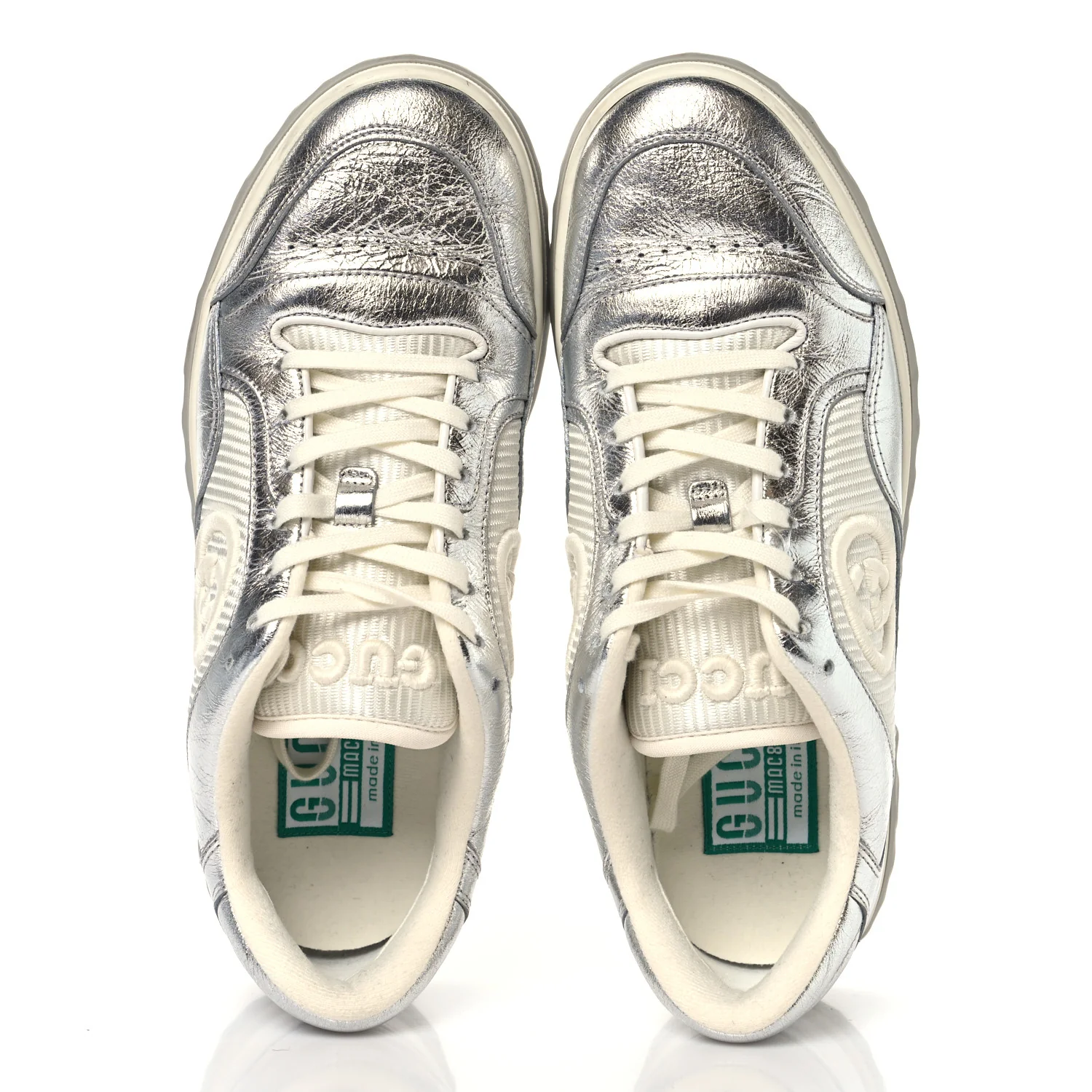 Metallic Nappa MAC80 Womens Sneakers 39 Silver - Image 2