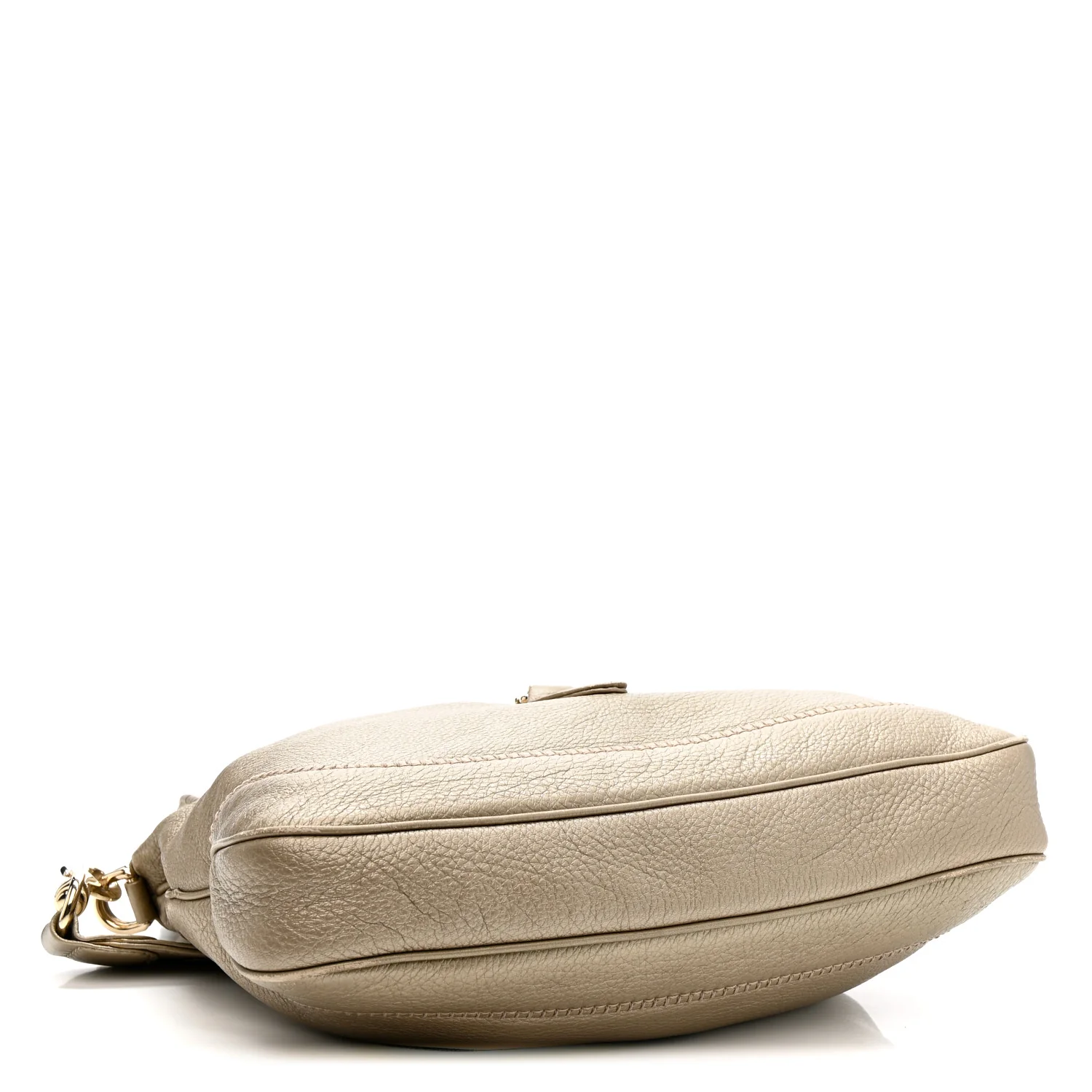 Metallic Pebbled Calfskin Medium New Jackie Hobo Gold - Image 4