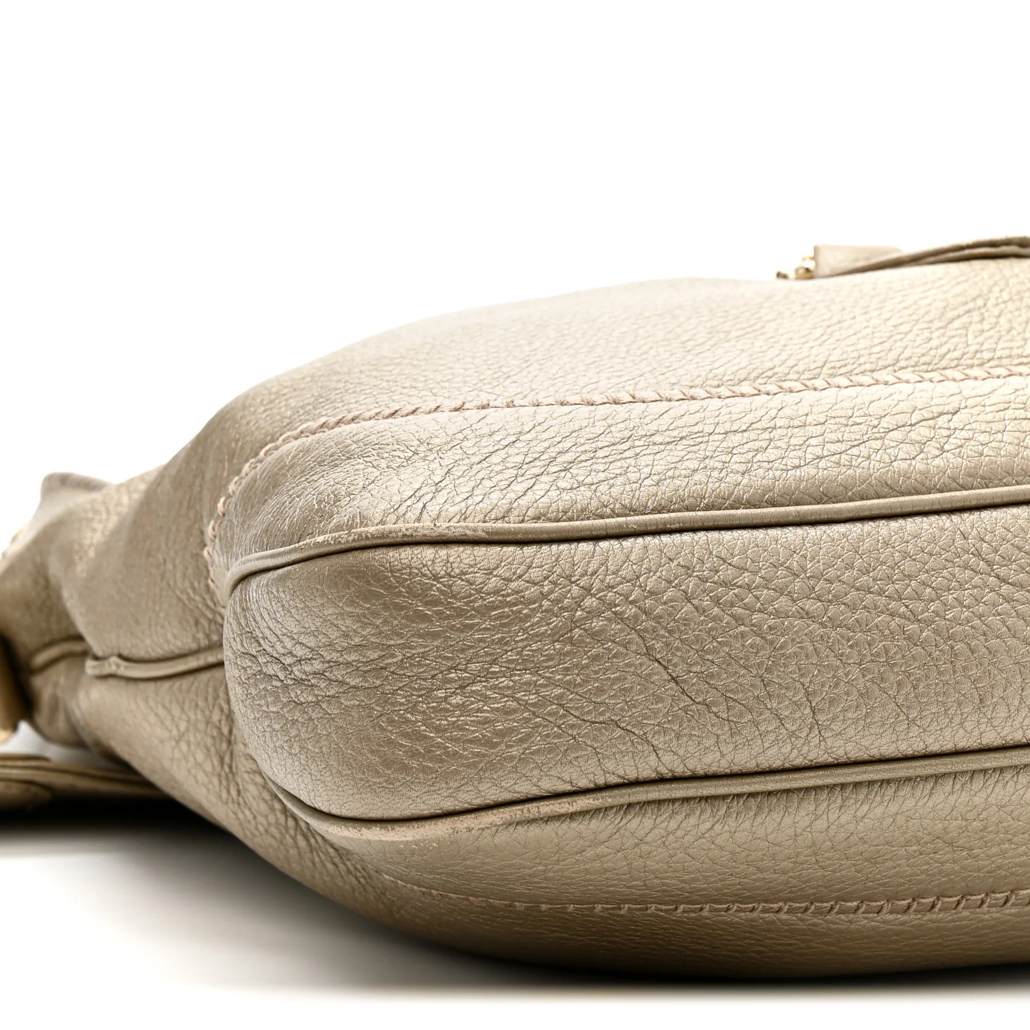 Metallic Pebbled Calfskin Medium New Jackie Hobo Gold - Image 9