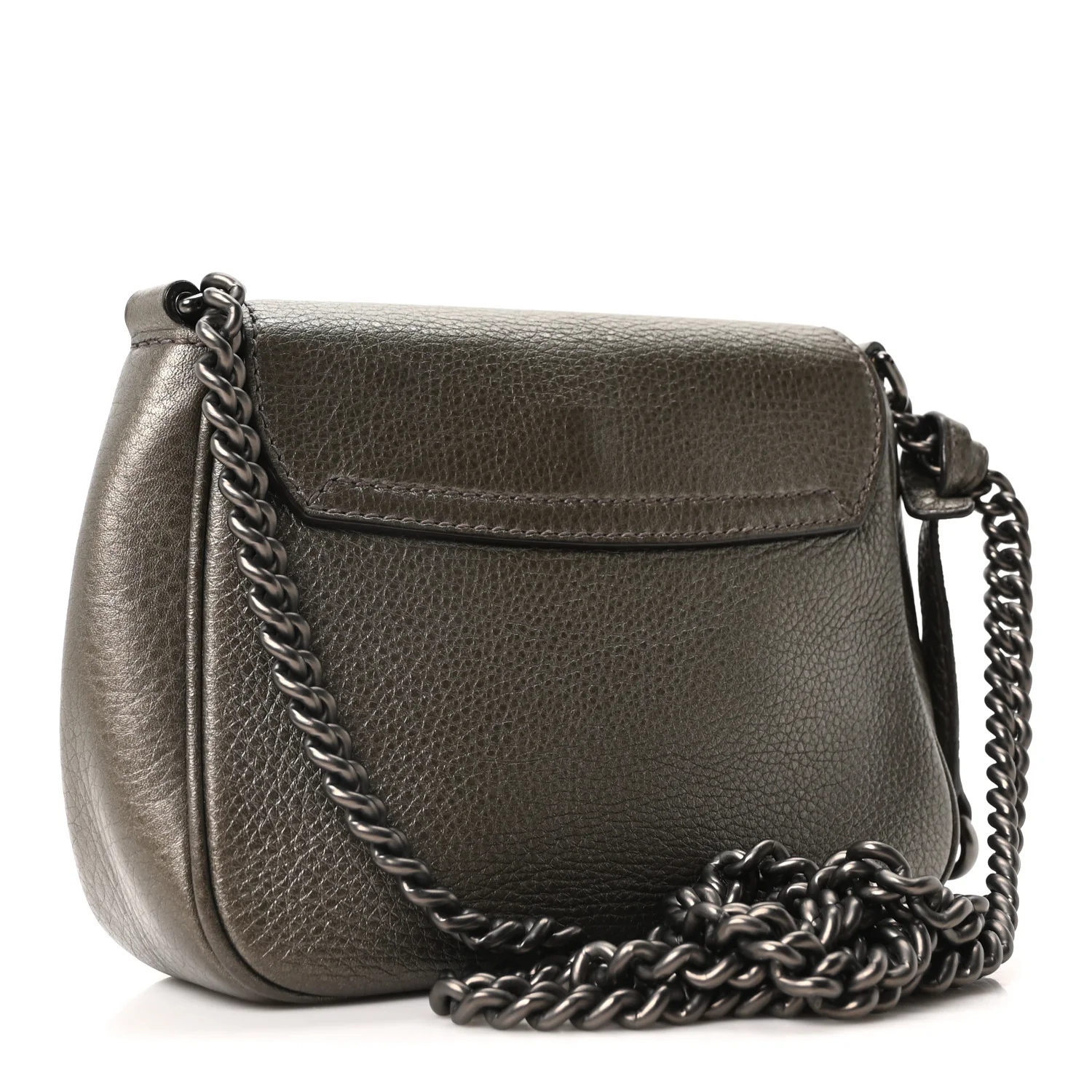 Metallic Pebbled Calfskin Small Soho Flap Crossbody Sasso - Image 3