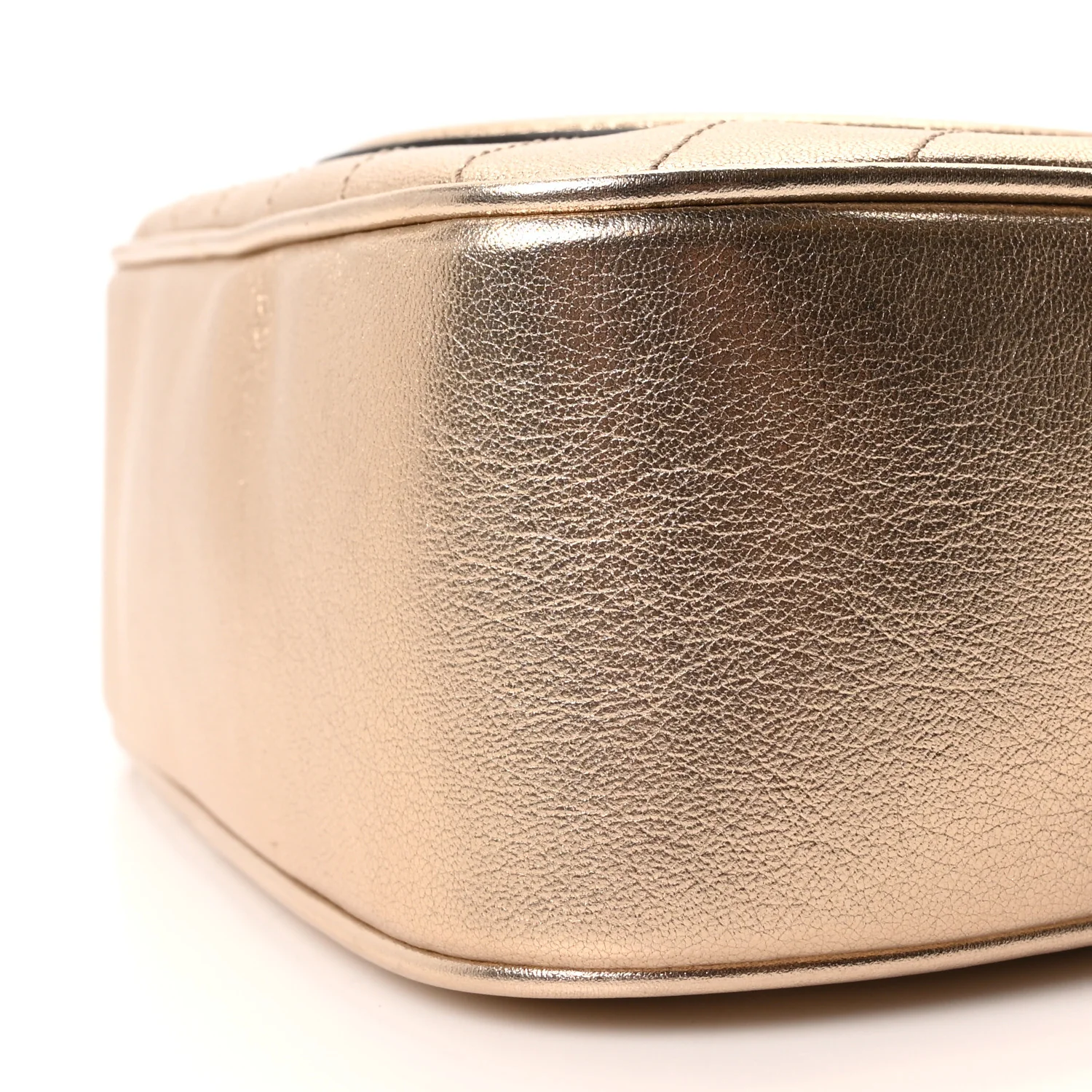 Metallic Sakai Be Green Calfskin Diagonal Stitched Small Blondie Shoulder Bag Golden Beige - Image 10
