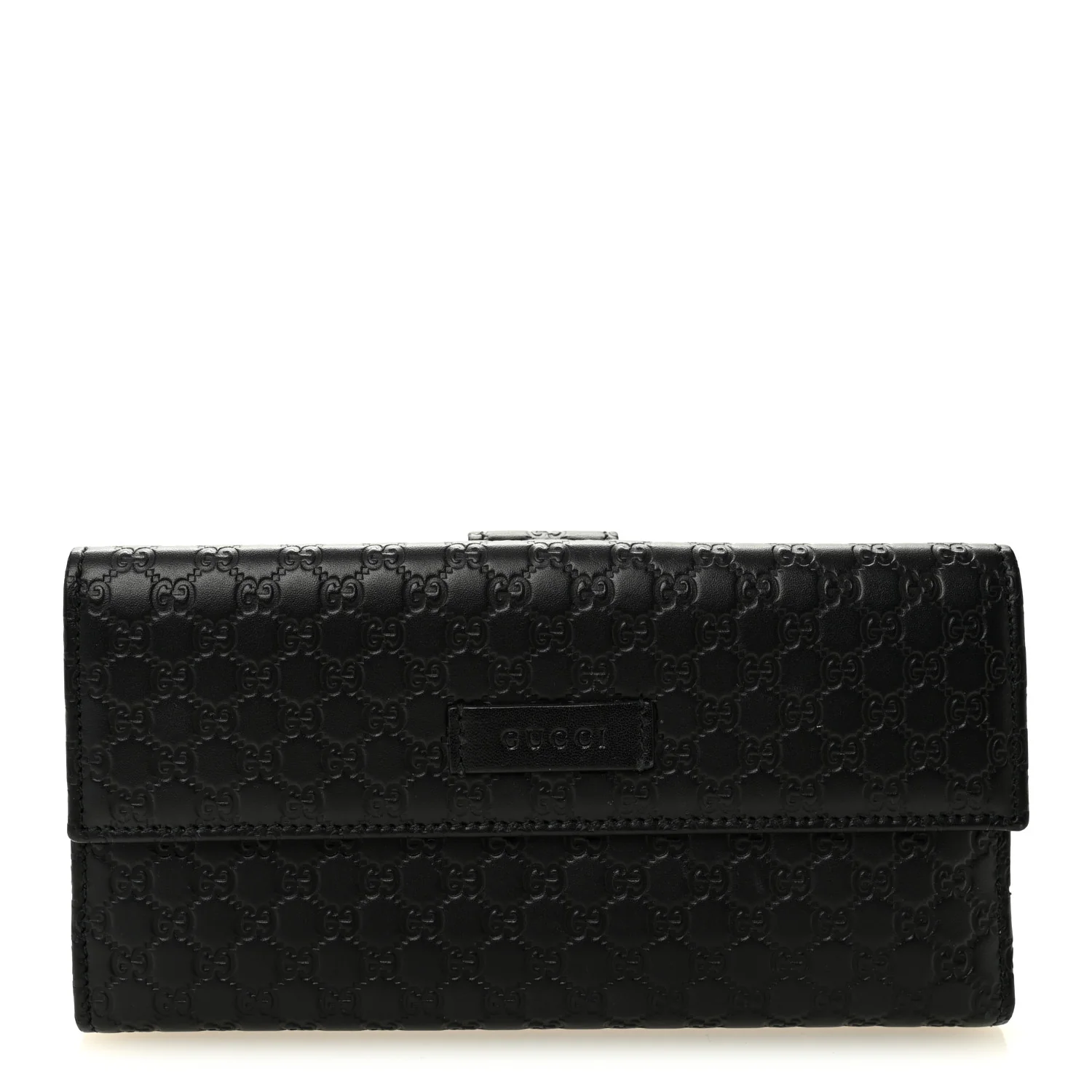 Microguccissima Continental Flap Wallet Black