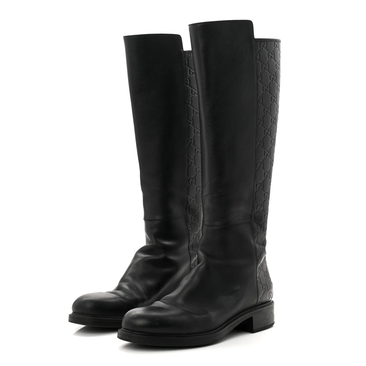 Microguccissima Knee High Riding Boots 40.5 Black - Image 3