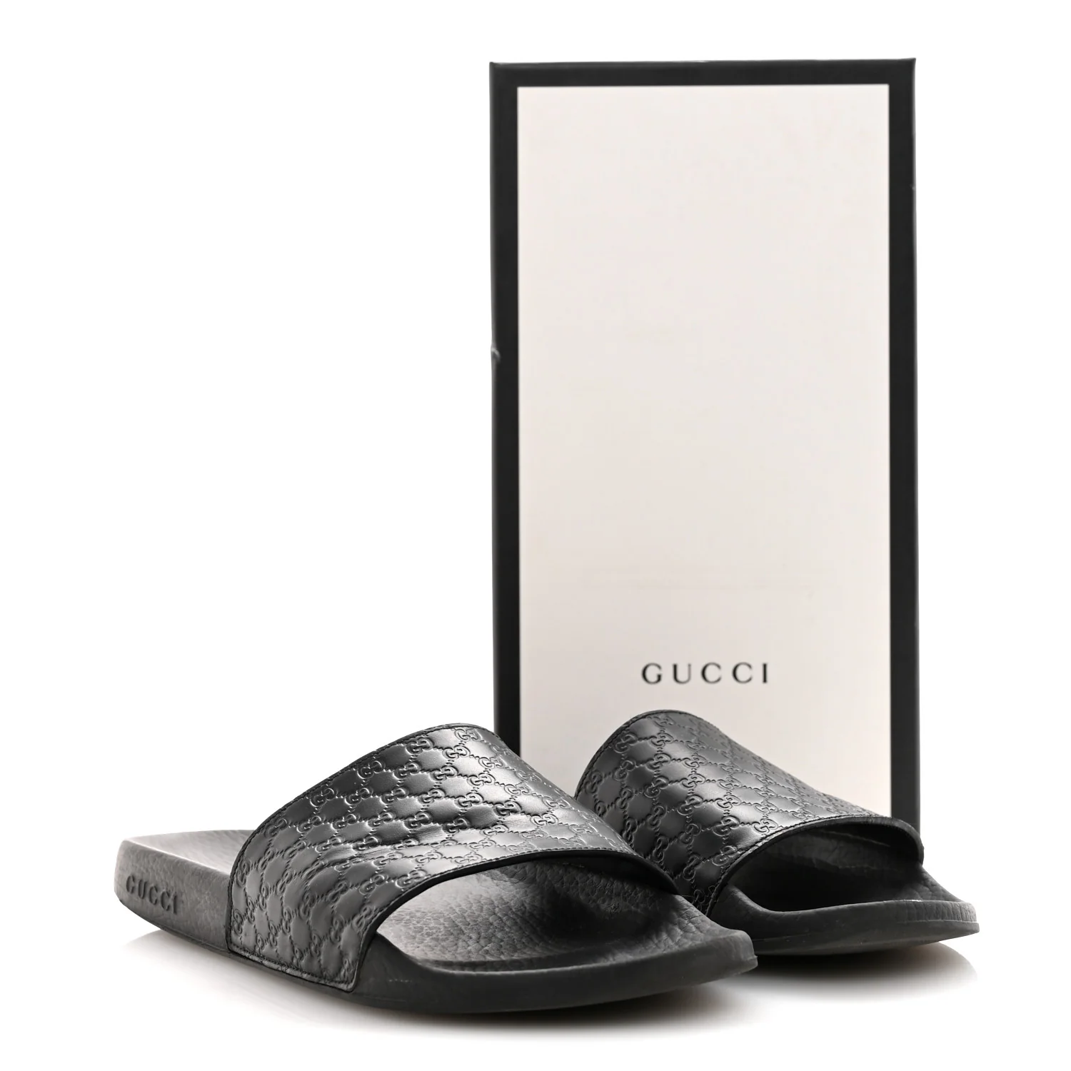 Microguccissima Slide Sandals 39 Black - Image 9