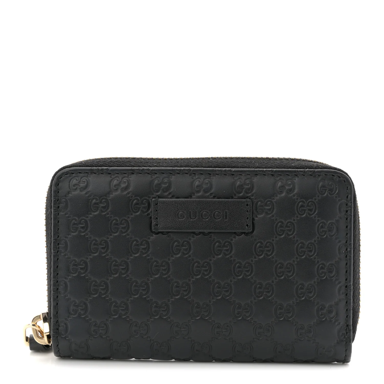 Microguccissima Zip Around Card Case Black