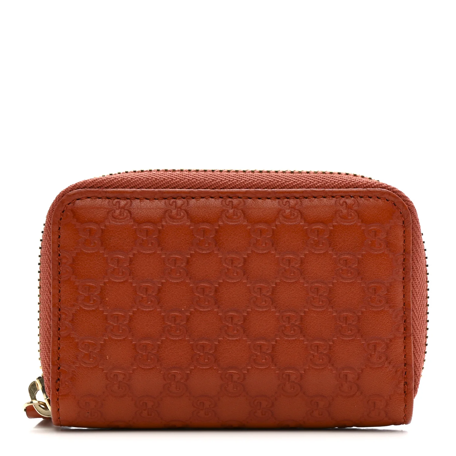 Microguccissima Zip Around Key Case Sun Orange