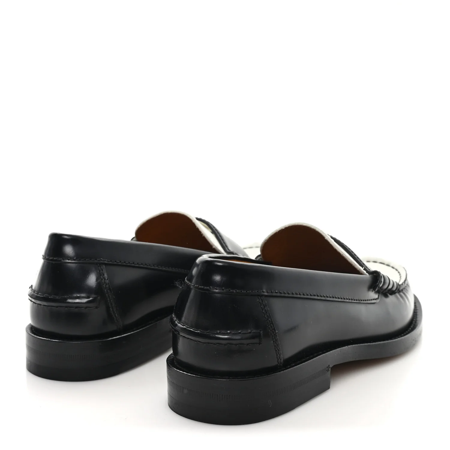 Millennial Ribot Cut Out Interlocking G Loafers 36 Black White - Image 5
