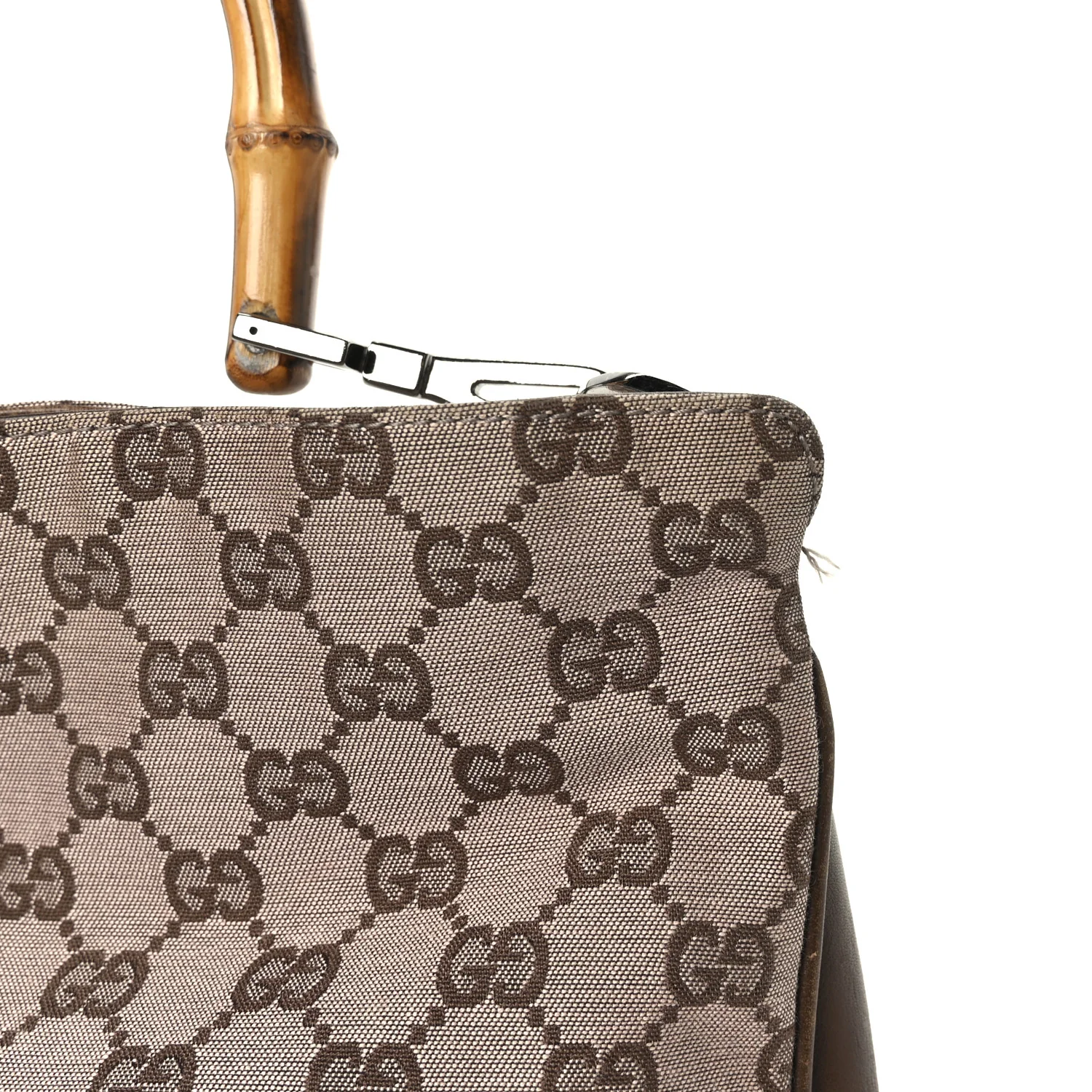 Monogram Bamboo Top Handle Bag Brown Pink - Image 11