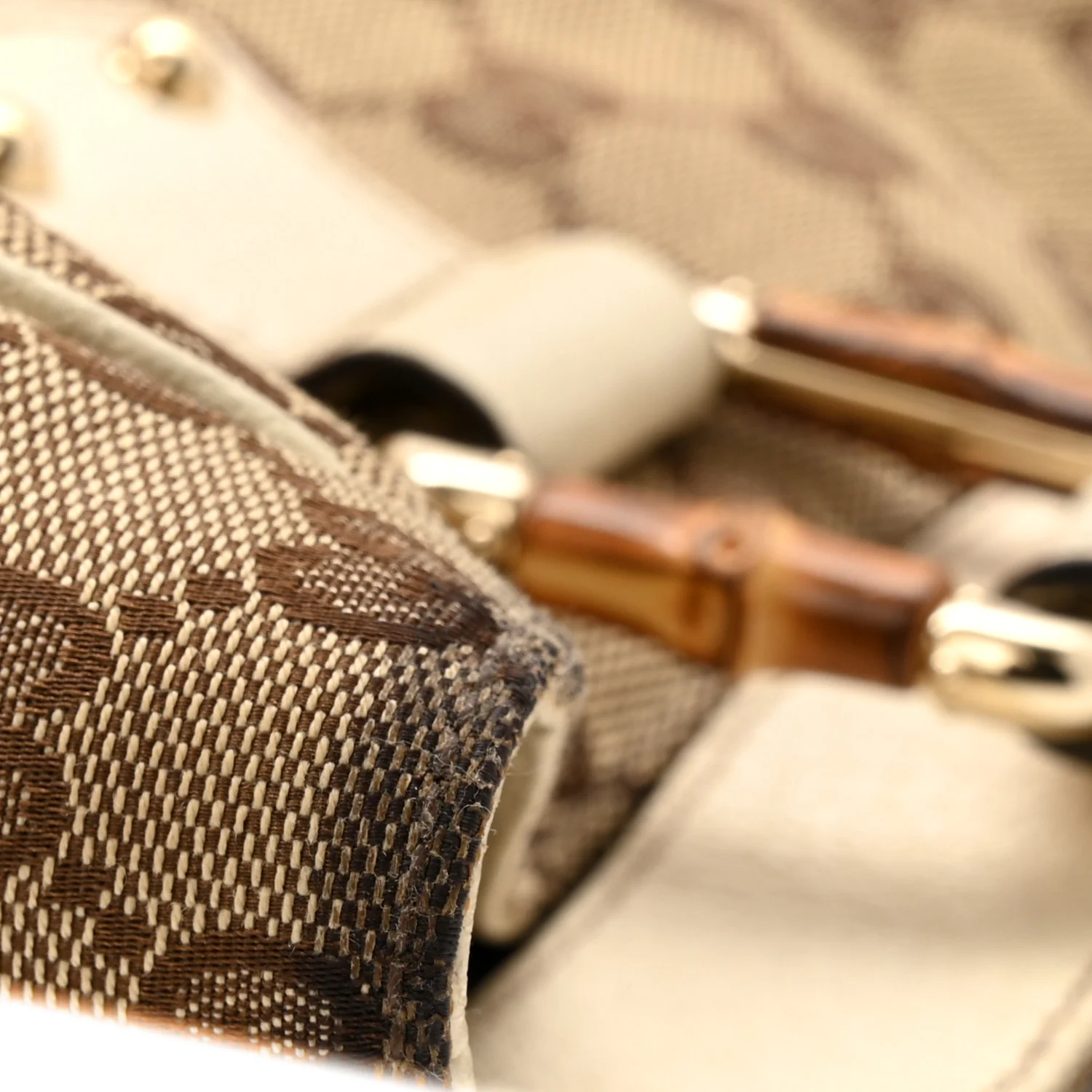 Monogram Bamboo Tote Off White - Image 11