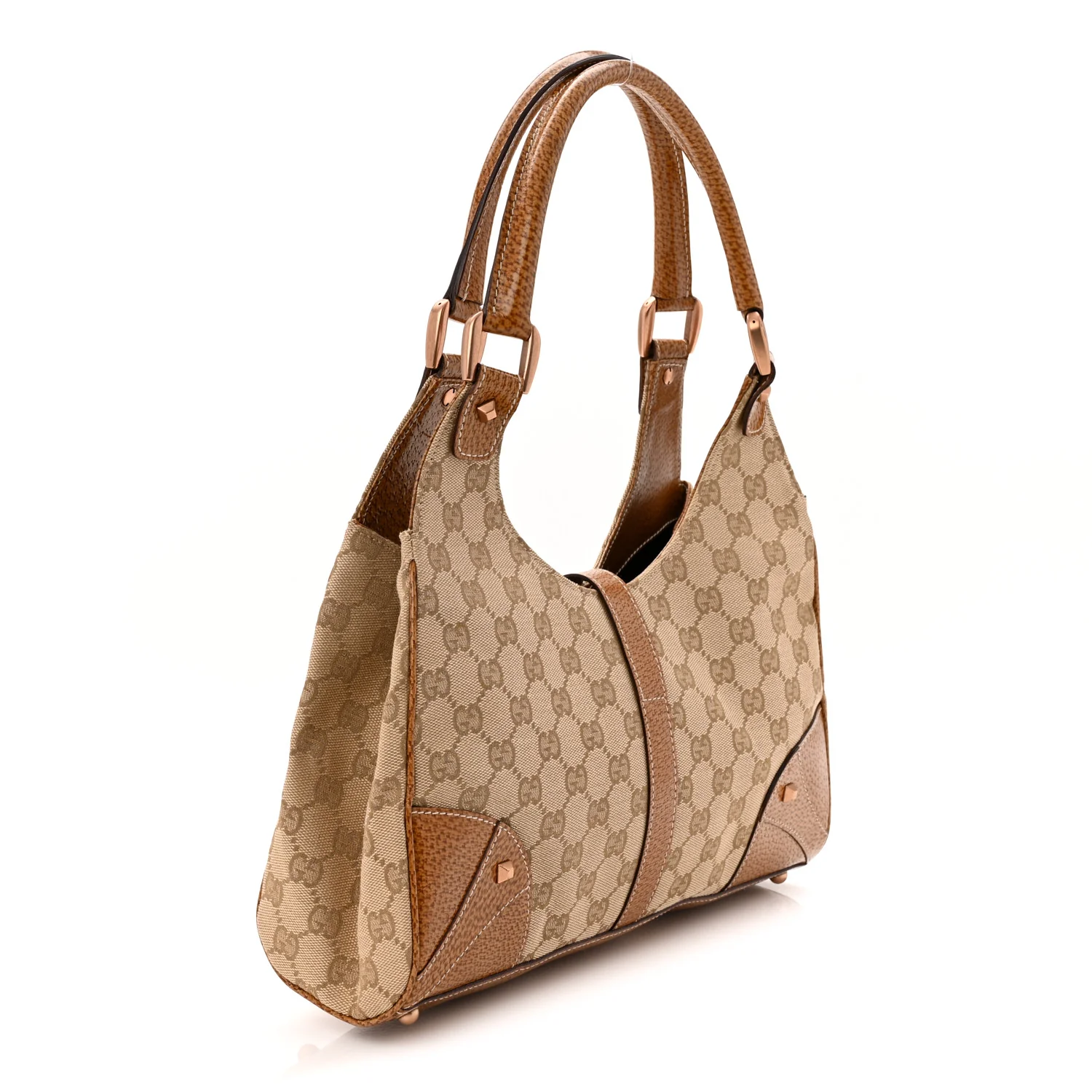 Monogram Calfskin Large Bardot Shoulder Bag Light Brown - Image 3